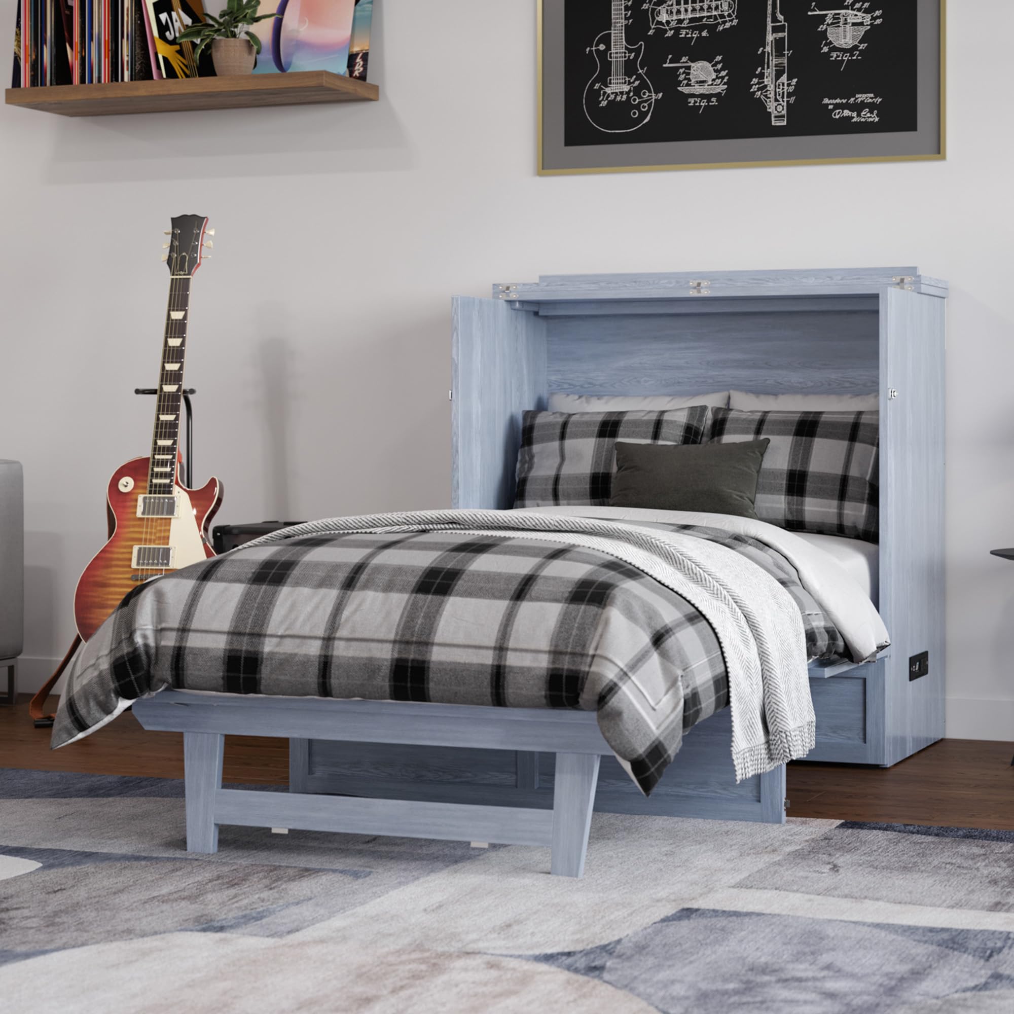 Northfield Murphy Bed Chest, Twin XL, Driftwood