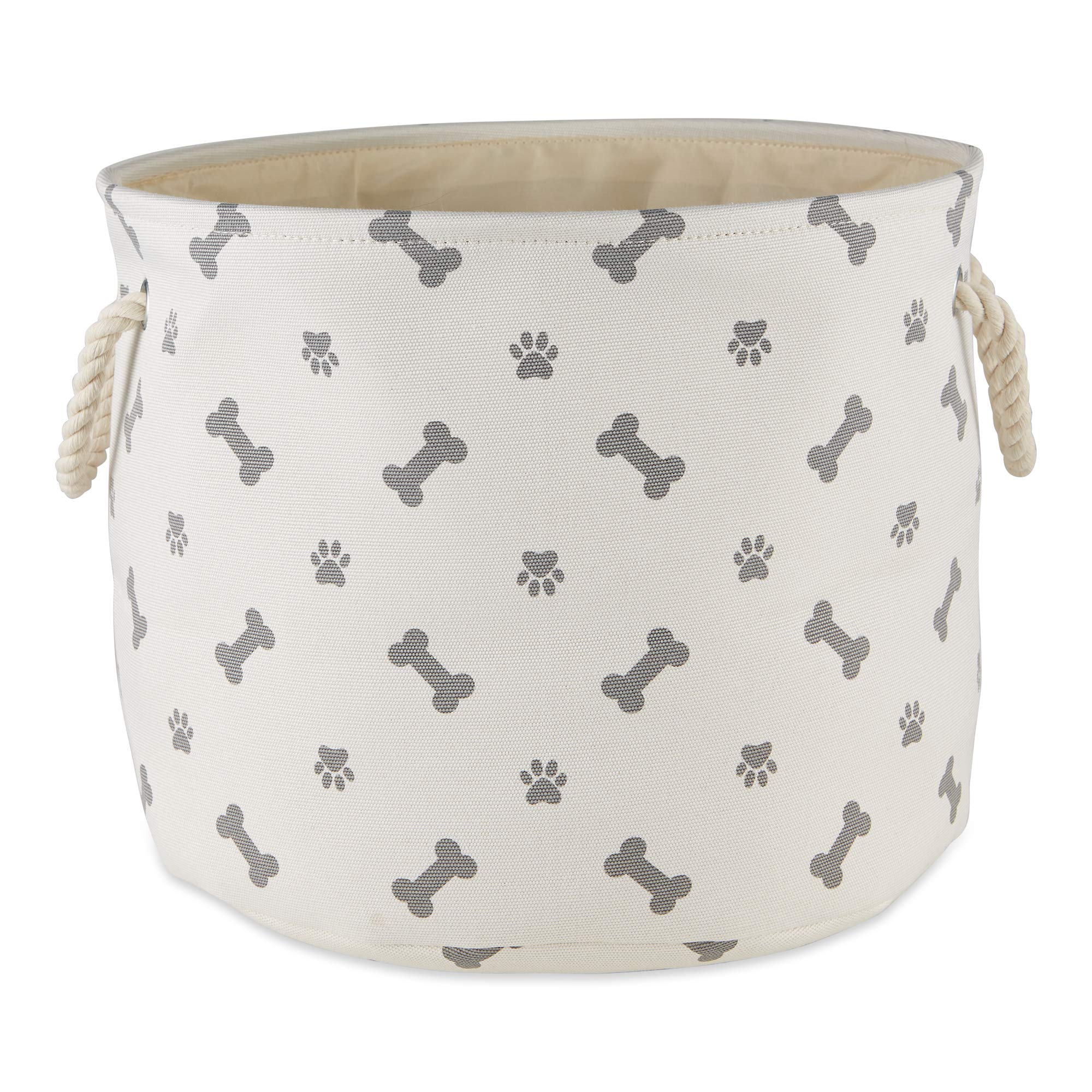 Bone Dry 5511 Pet Storage Collection Paw And Bone Print, Medium Round, Gray