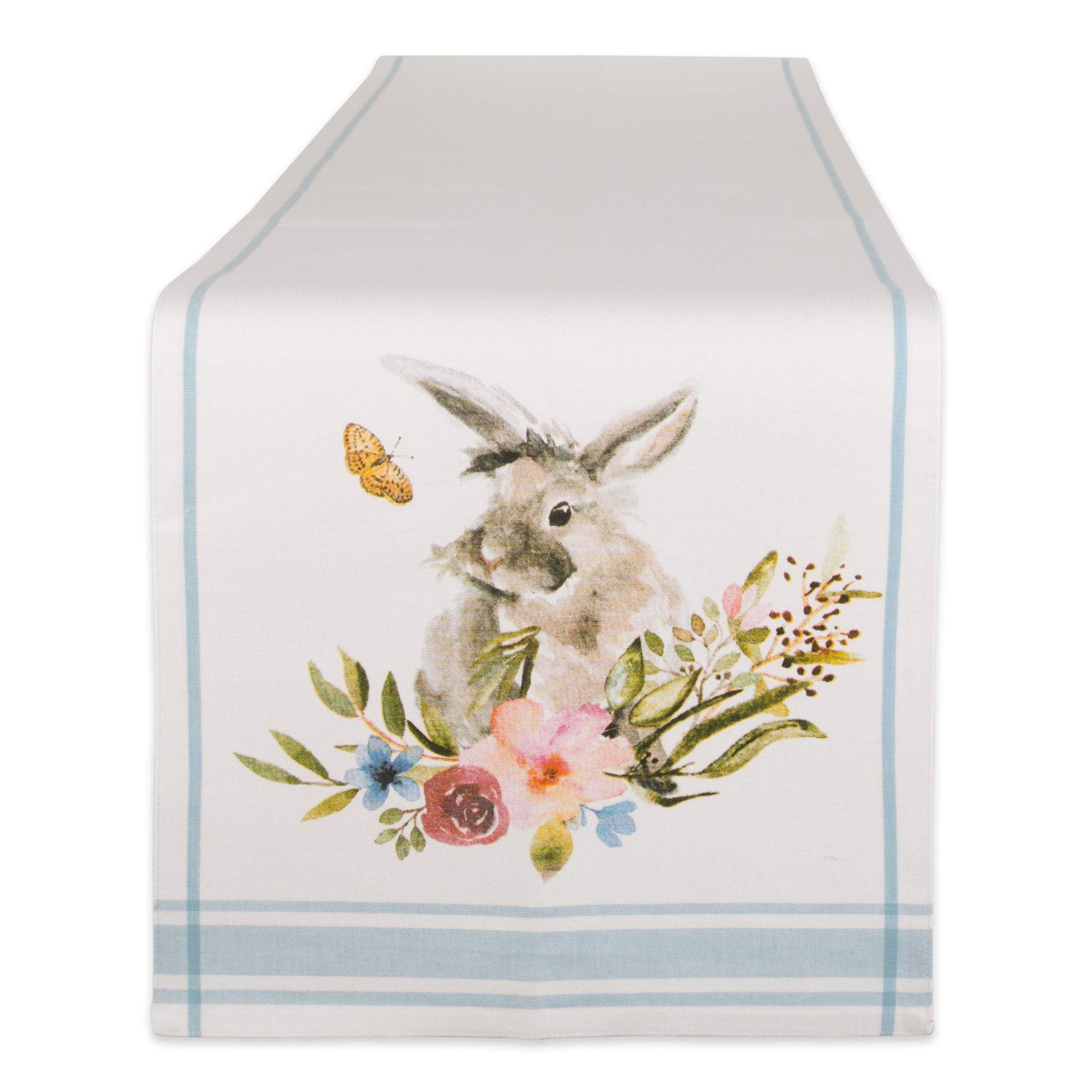 Dii Easter Basics Collection Tabletop, Table Runner, 14X108, Garden Bunny