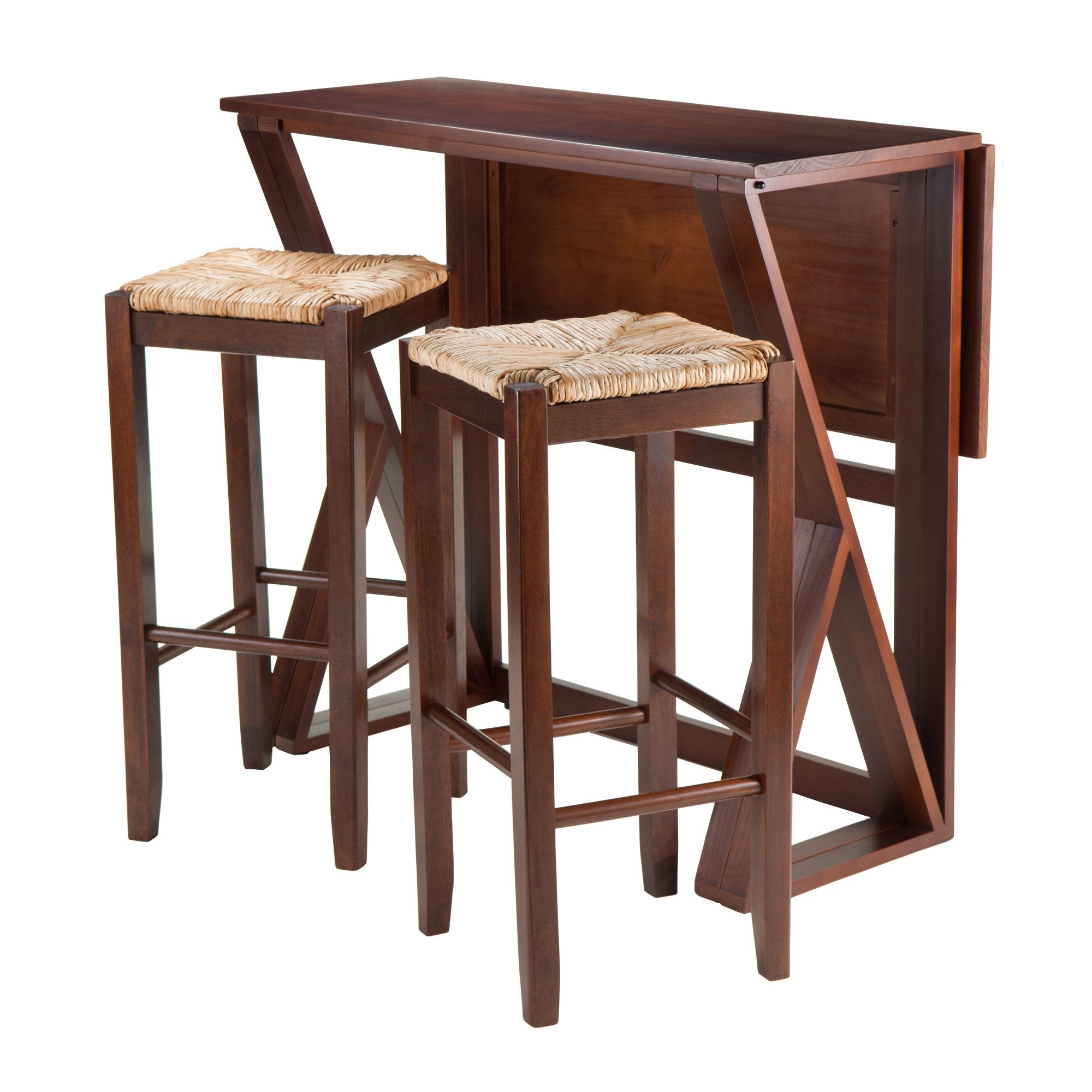 Yardlio Space-Saving Harrington High Table | Versatile Drop Leaf Design | Gate Leg Support