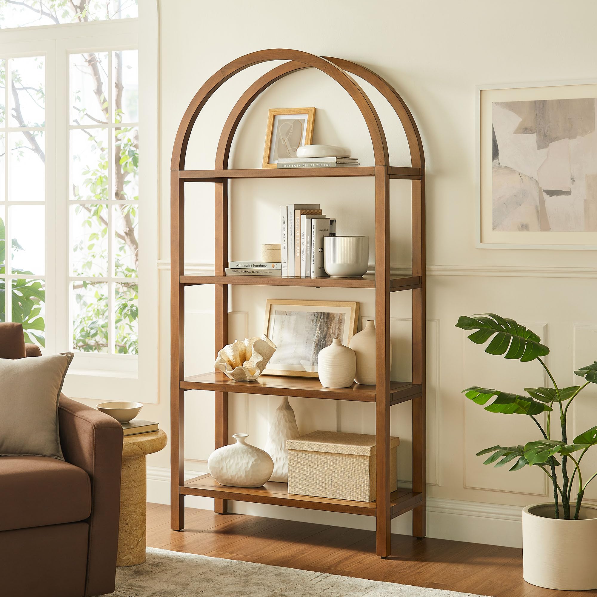 Vexley 72 Inch Large Arched Bookshelf by Modway