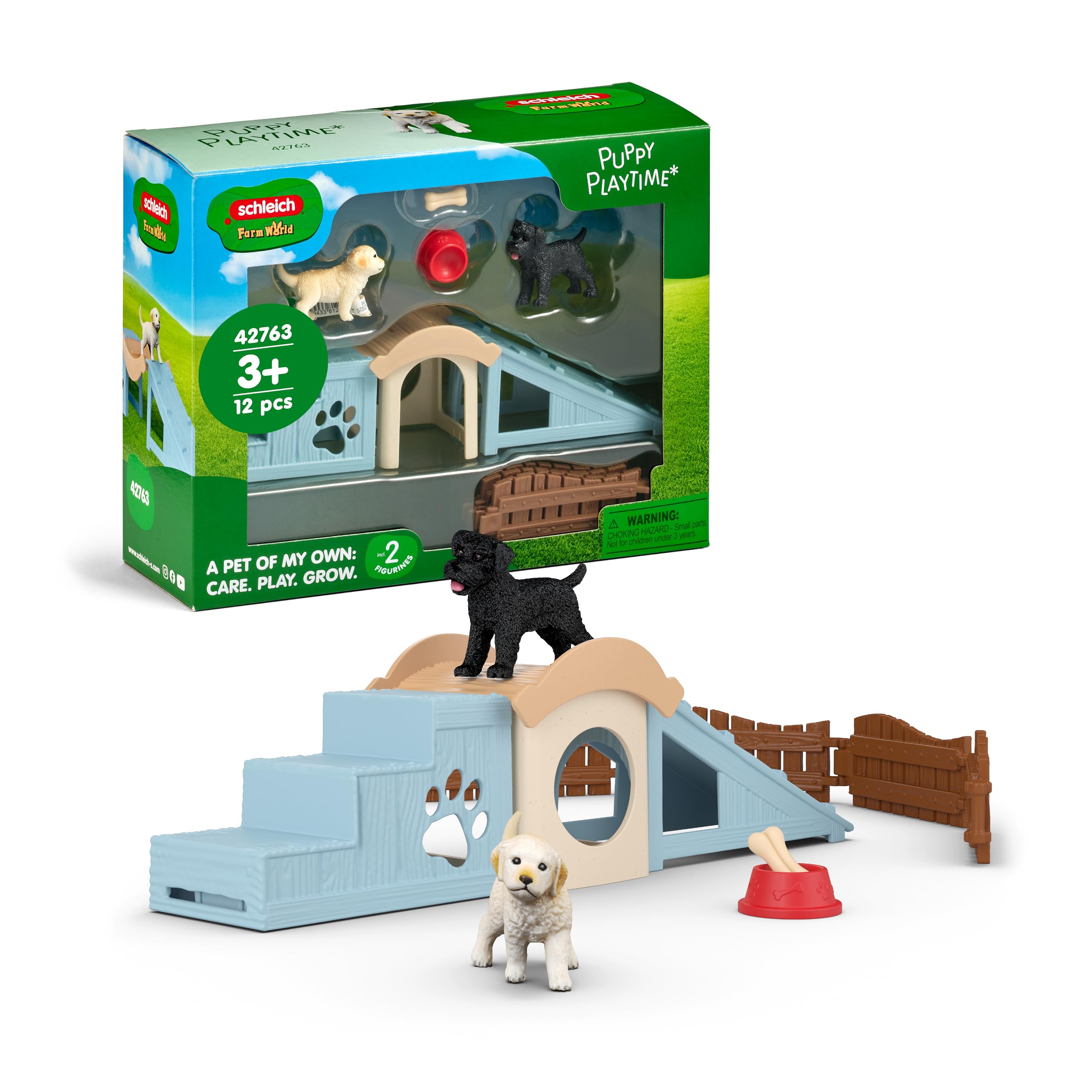 Schleich Puppy Playtime Figurine Toy, (Pack of 1)
