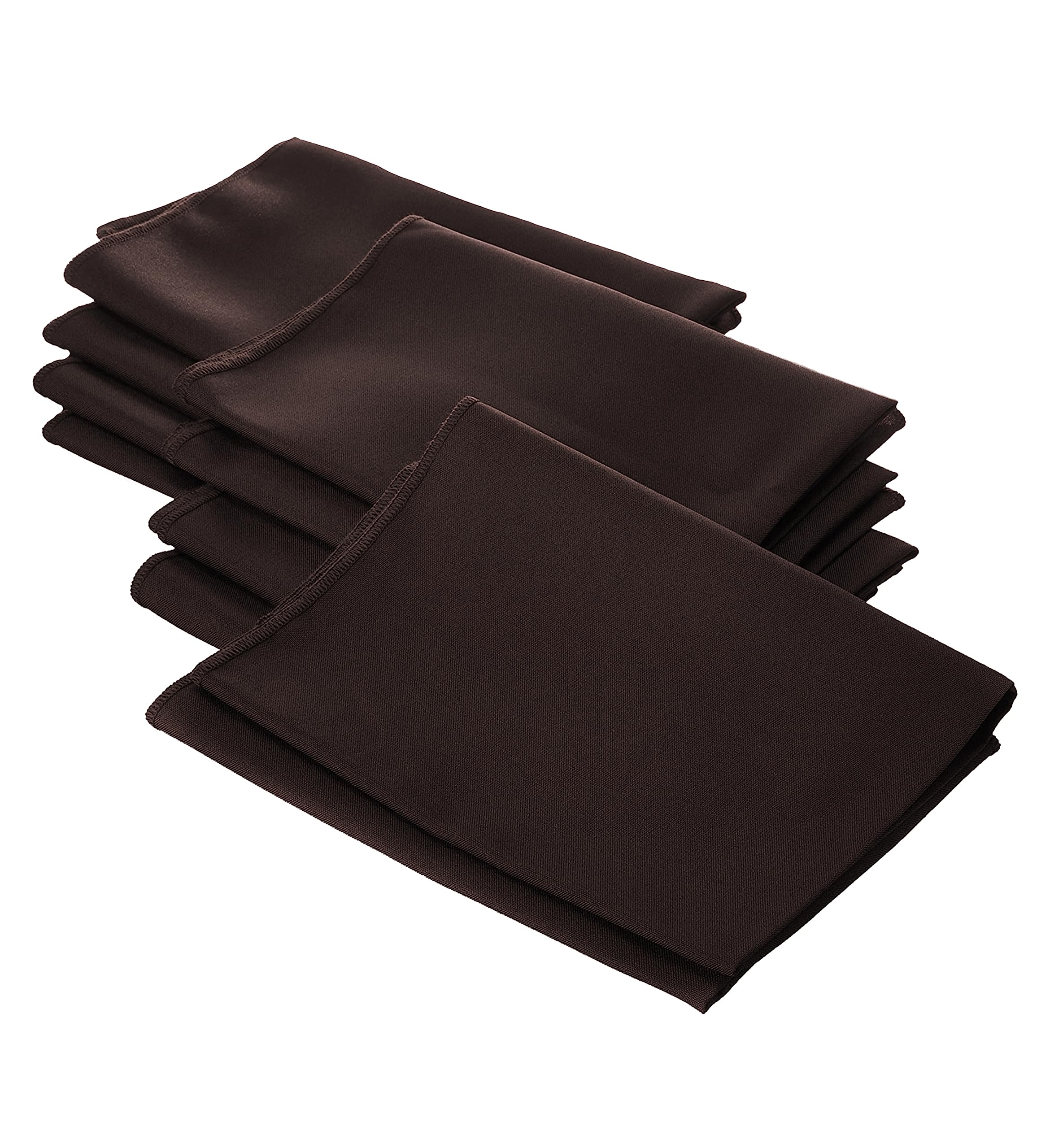 LA Linen Pack-10 Polyester Poplin Napkin 18 by 18-Inch, Brown