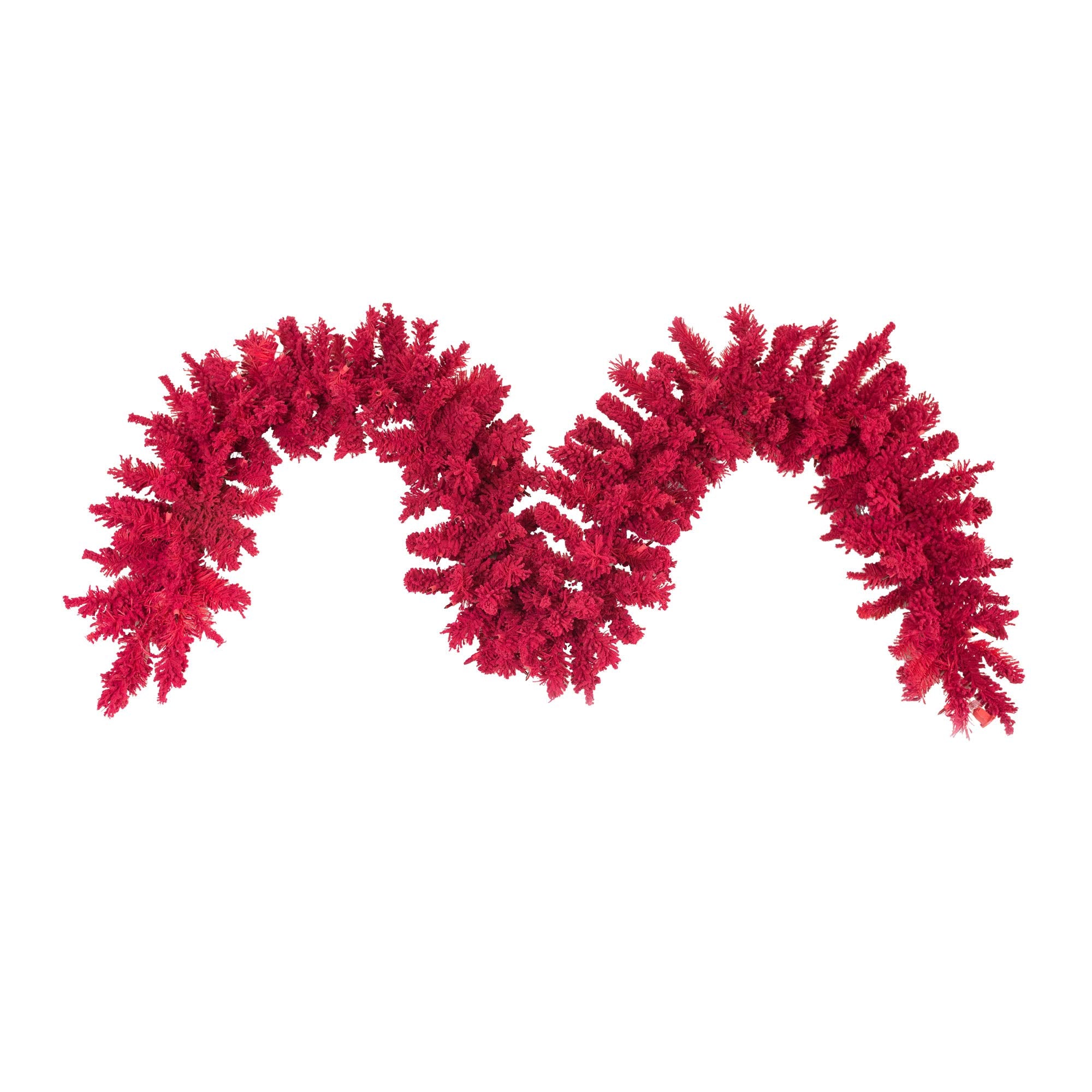 Casafoyer  9'x14” Flocked Red Fir Garland 210T - K168114 - (Pack Of 2)