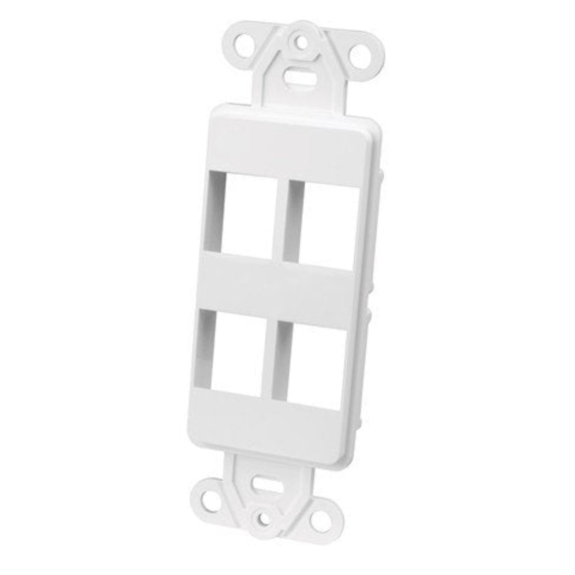 Decora Keystone Wall Plate 4 Port White