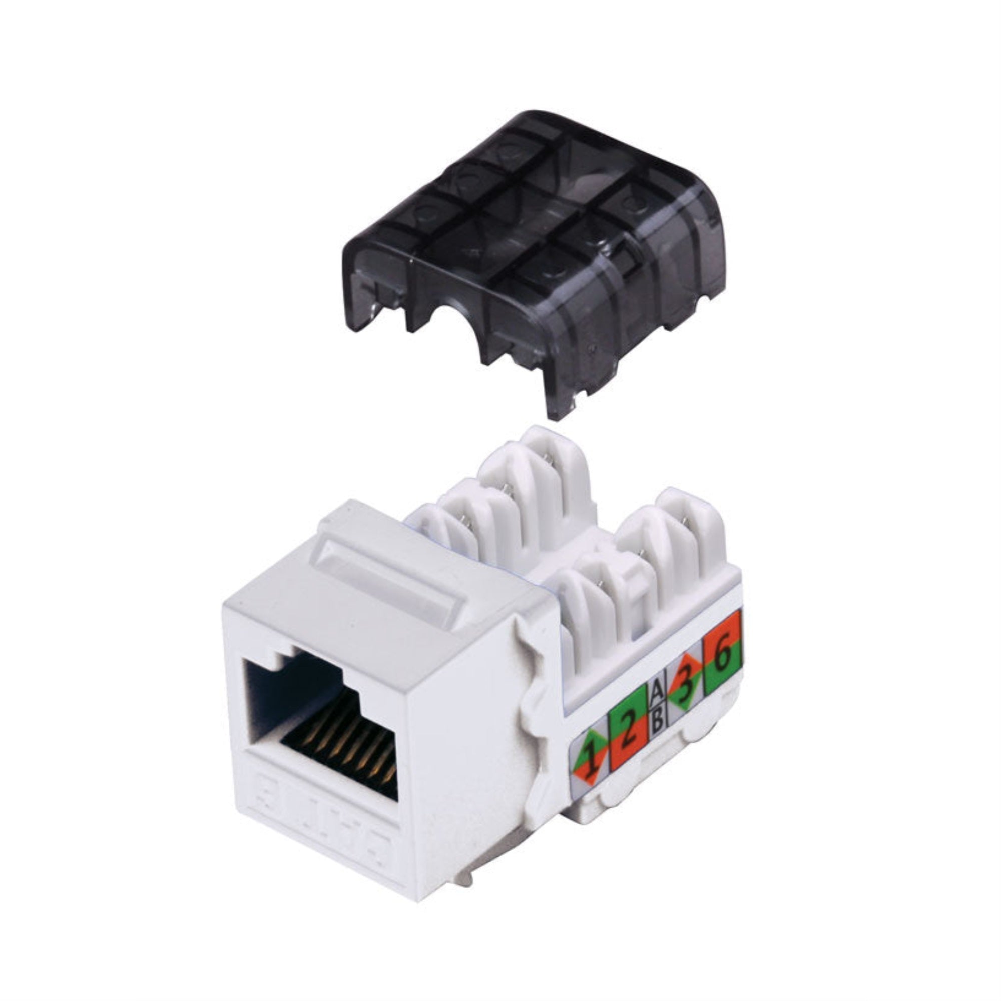 Cat6 90 Degree Keystone 8 Conductor White