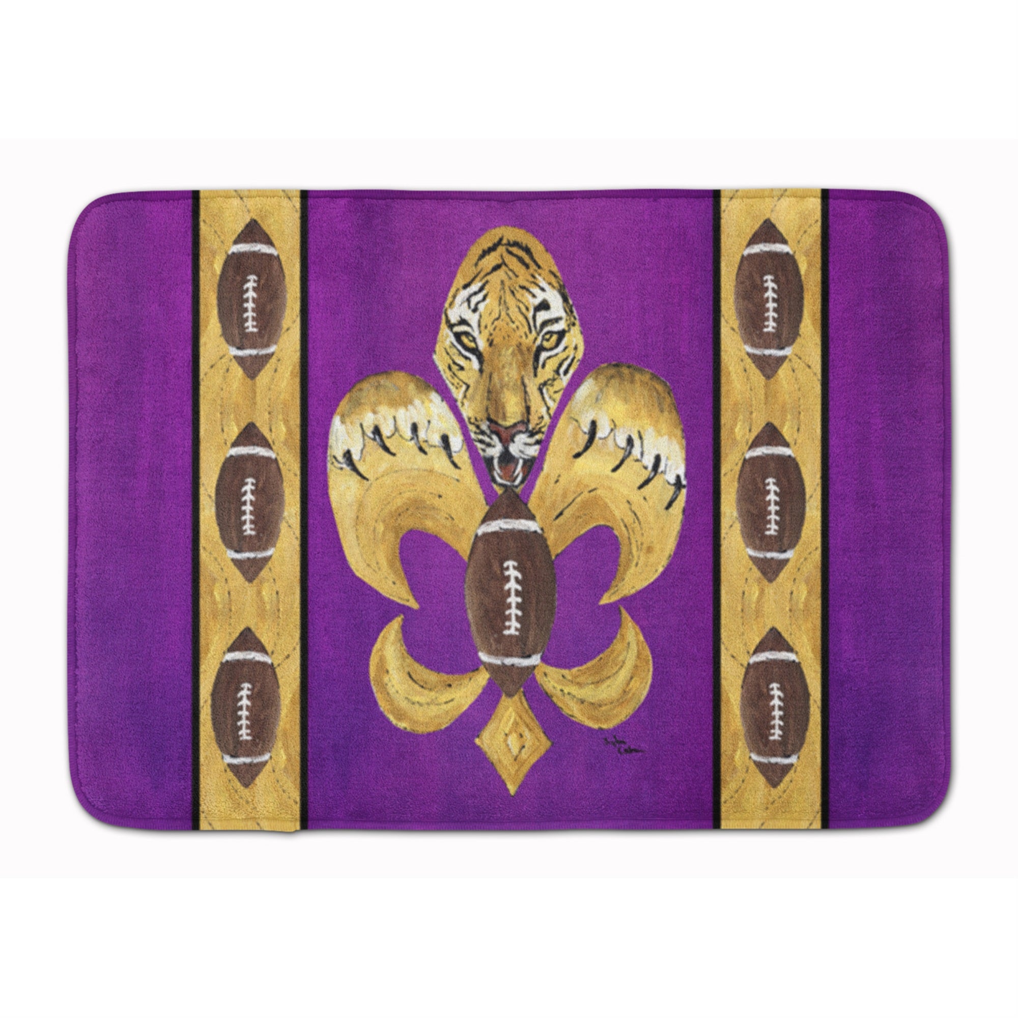 Caroline'S Treasures Tiger Football Fleur De Lis Floor Mat, 19 X 27, Multicolor