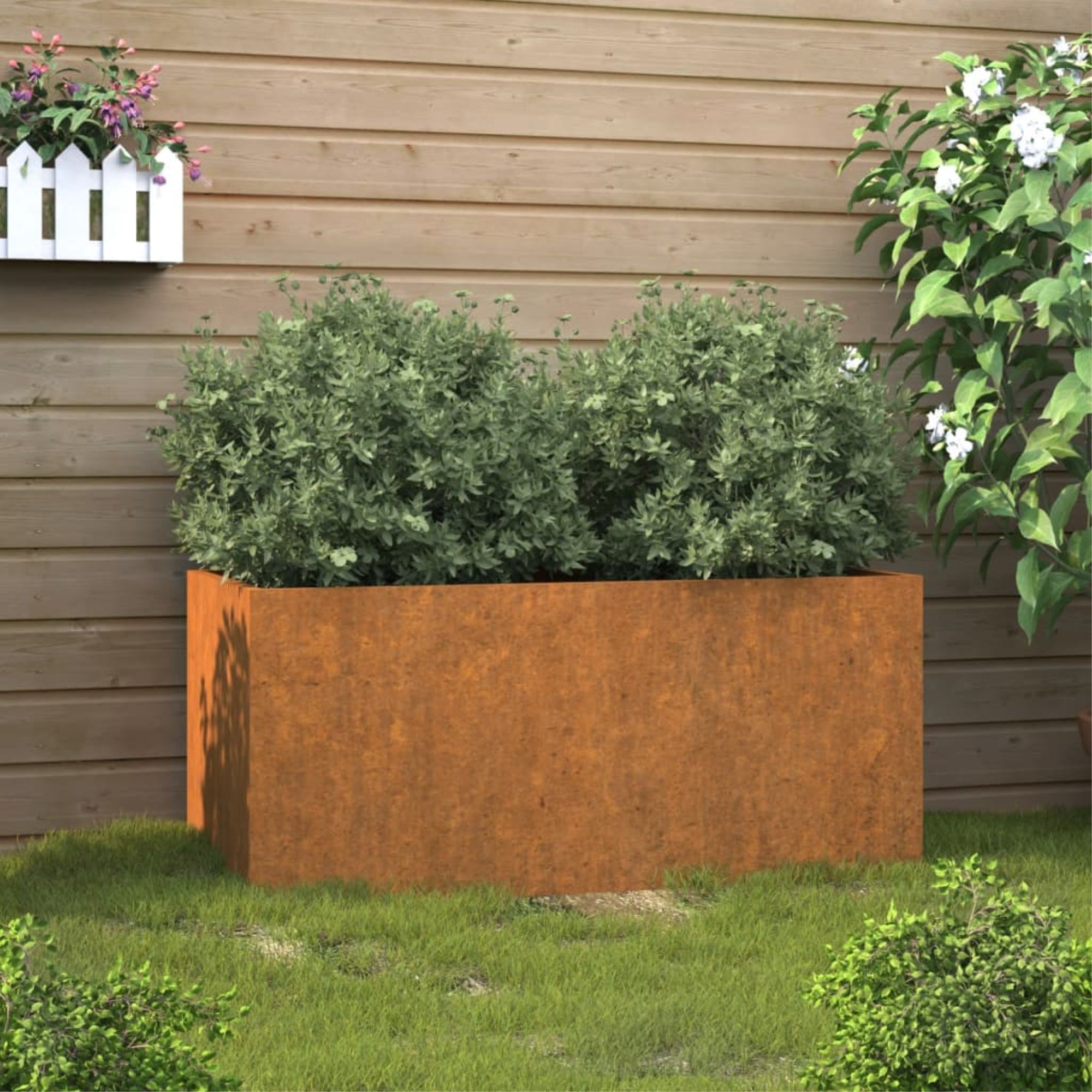 Vidaxl Planter 24.4'X15.7'X15.4' Corten Steel