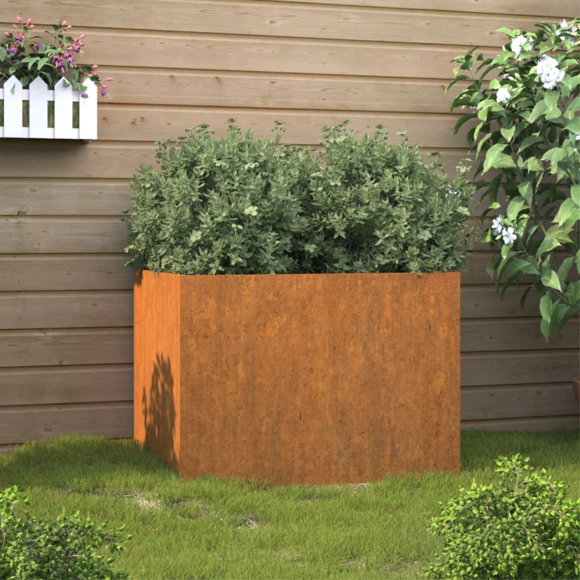 Vidaxl Planter 24.4'X18.5'X18.1' Corten Steel