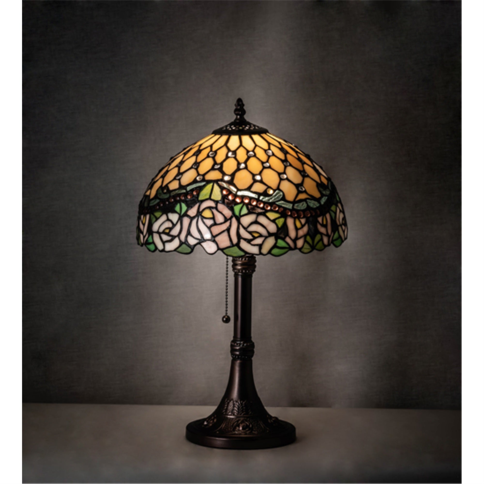 19' High Jeweled Rose Table Lamp