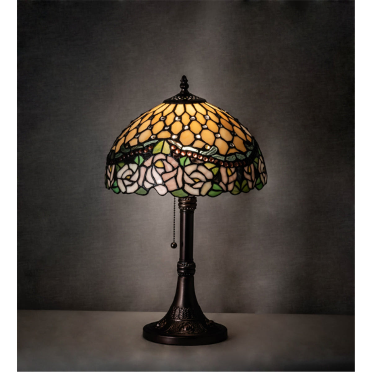 19' High Jeweled Rose Table Lamp