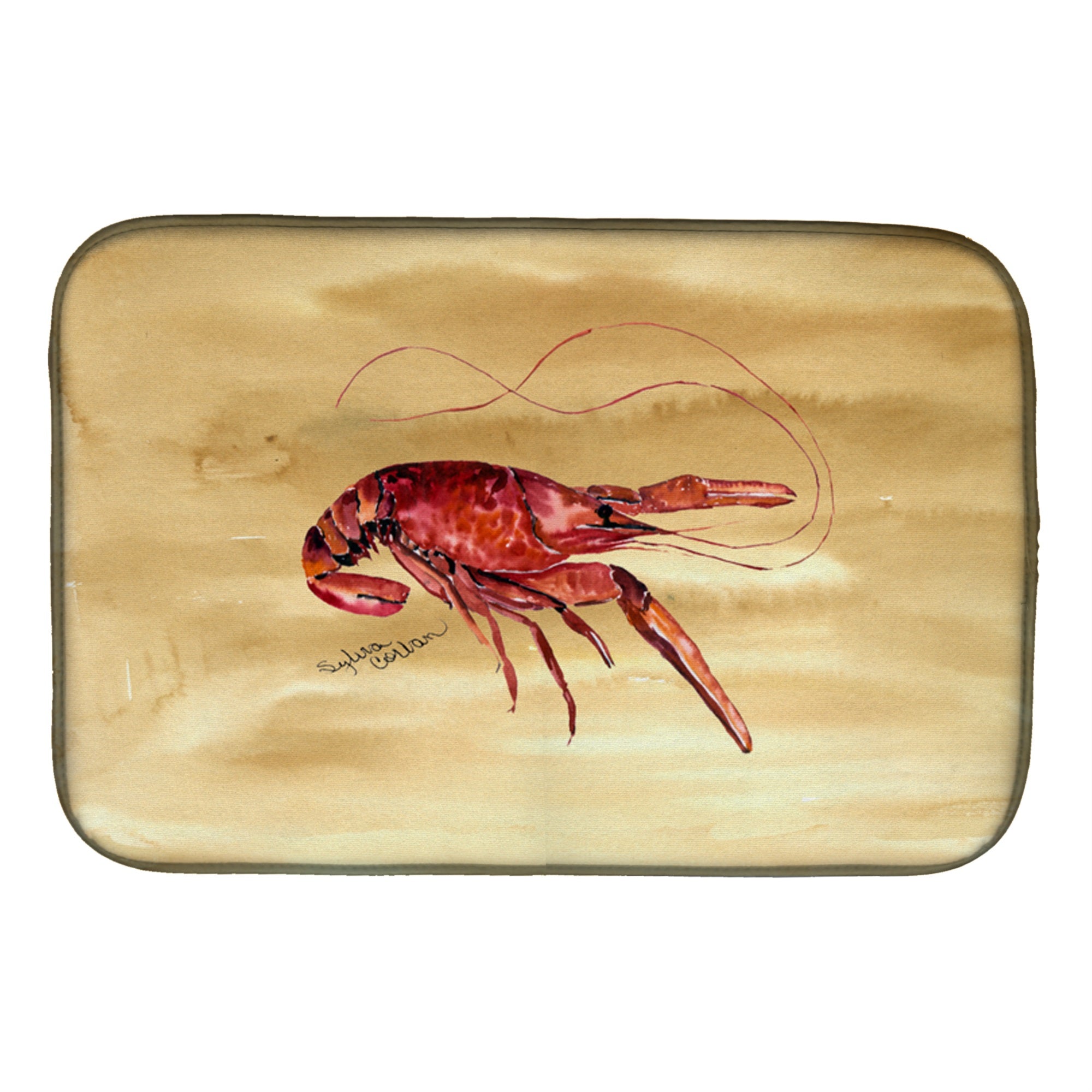 Caroline'S Treasures Crawfish Dish Drying Mat, 14 X 21, Multicolor