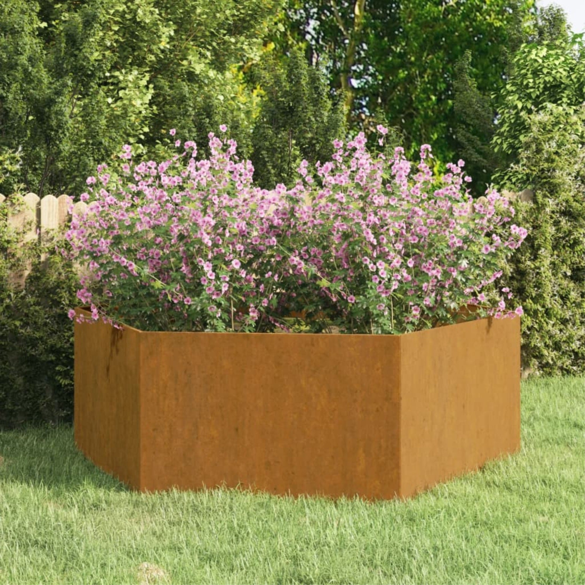 Vidaxl Planter Rusty 54.3'X47.2'X17.7' Corten Steel