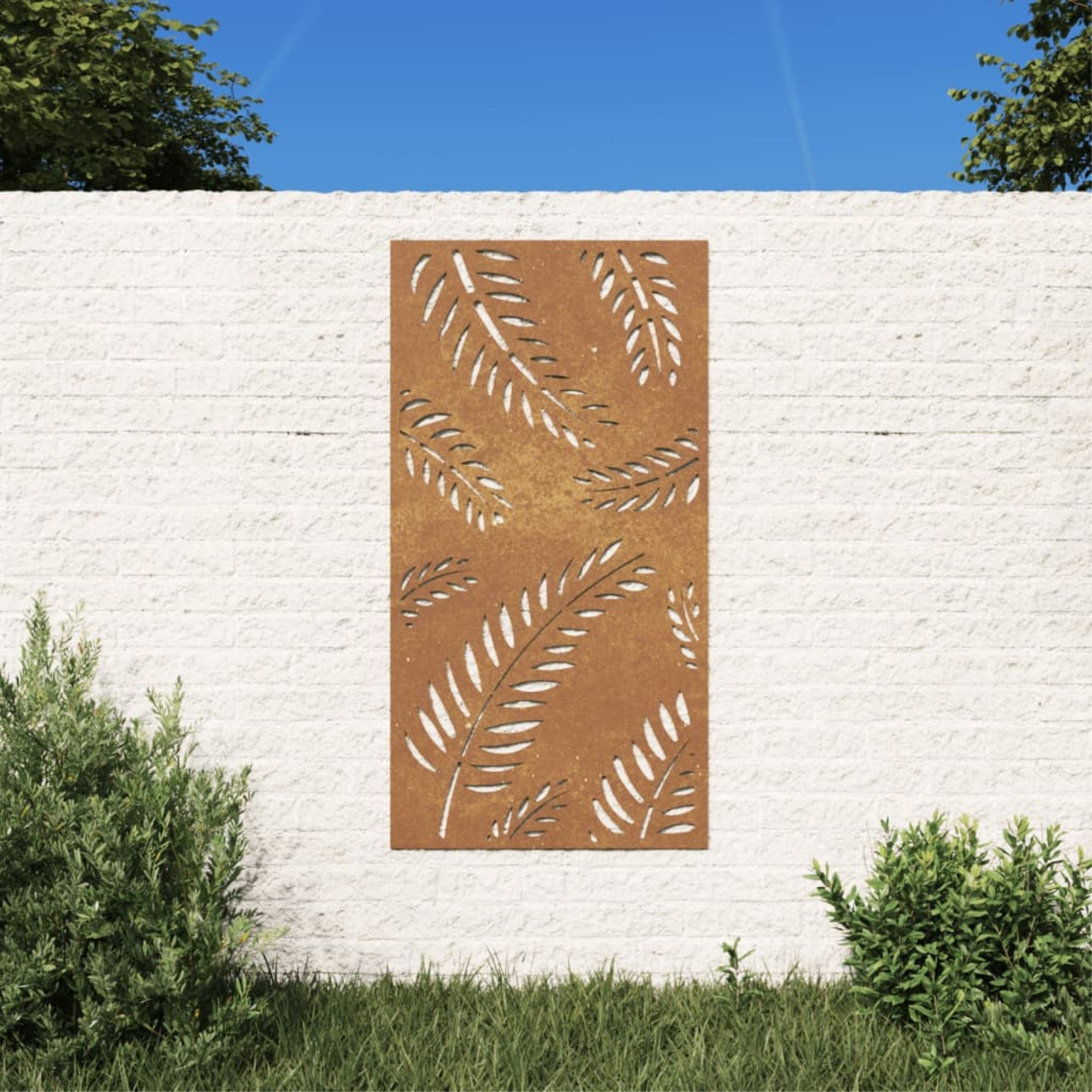 Vidaxl Patio Wall Decoration 41.3'X21.7' Corten Steel Leaf Design
