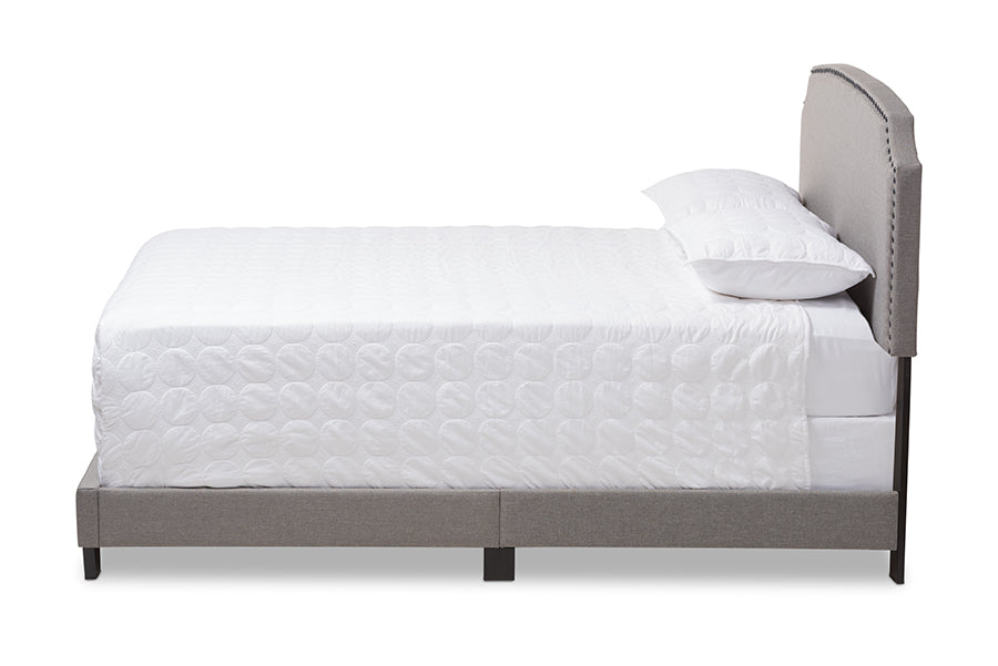 Baxton Studio Odette Modern And Contemporary Light Grey Fabric Upholstered Full Size Bed