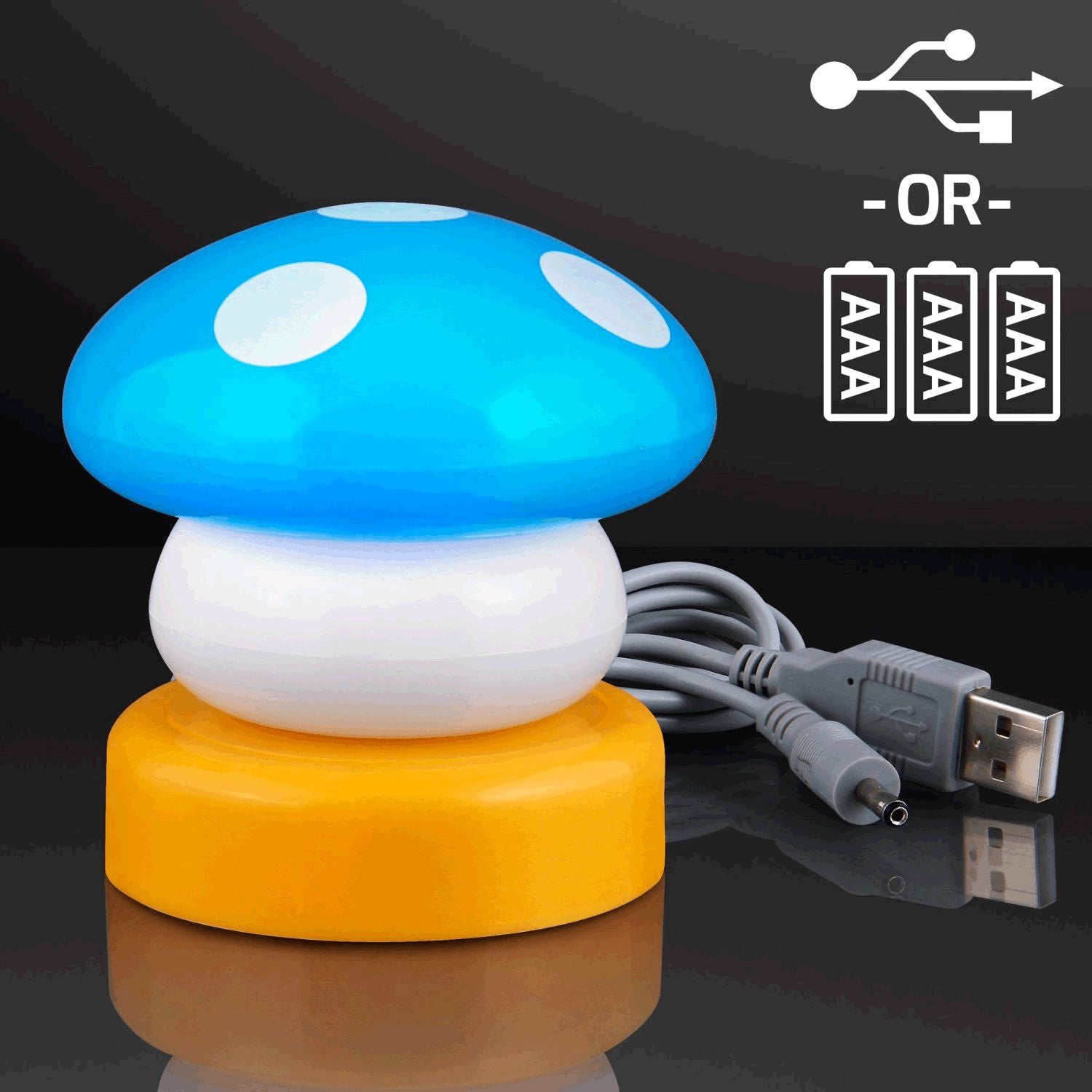 LED Mario Mushroom USB Lamp Blue