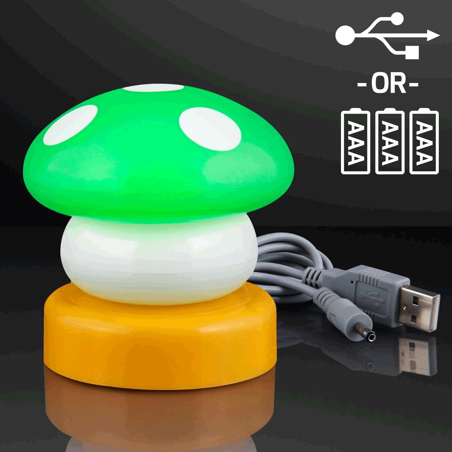 LED Mario Mushroom USB Lamp Green