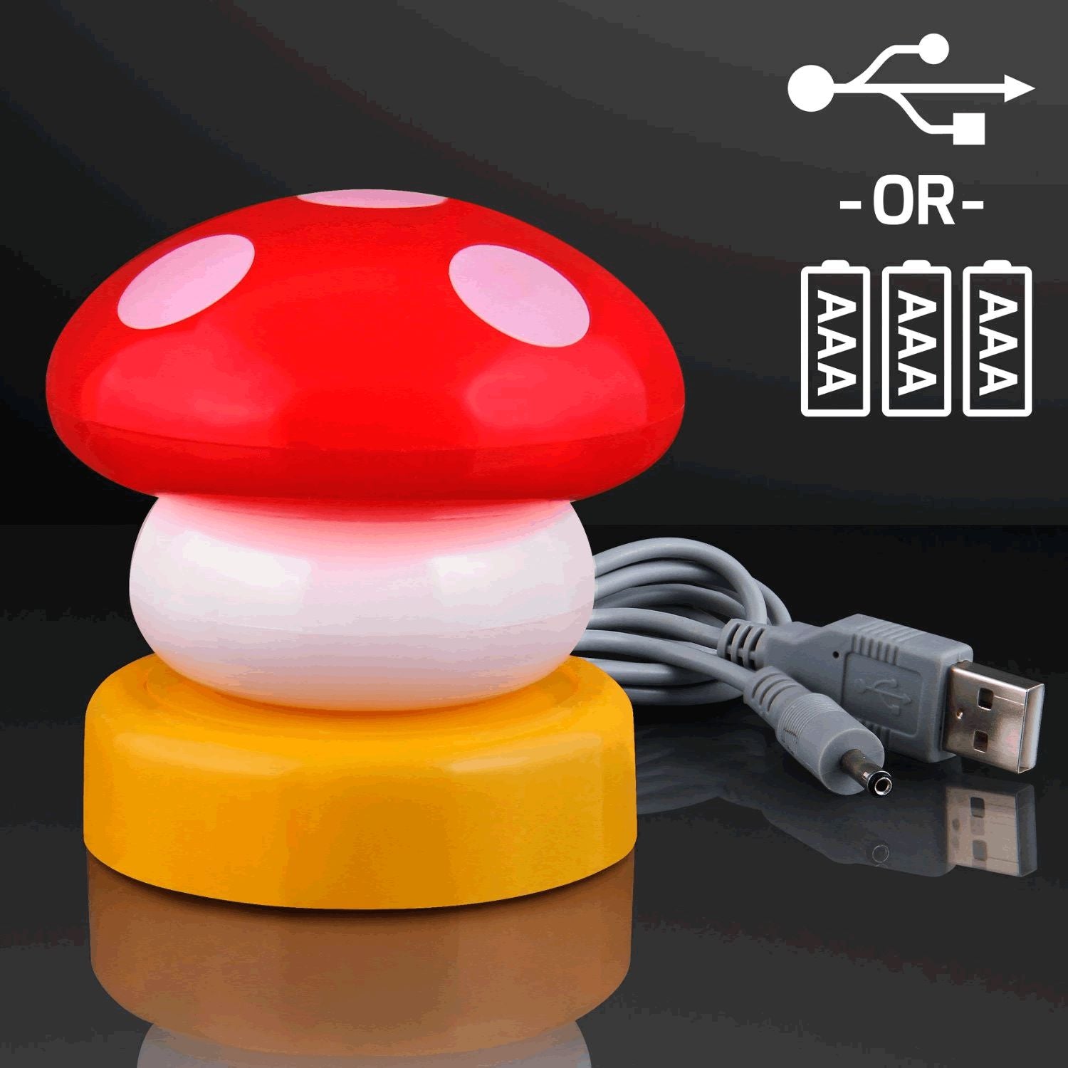 LED Mario Mushroom USB Lamp Red