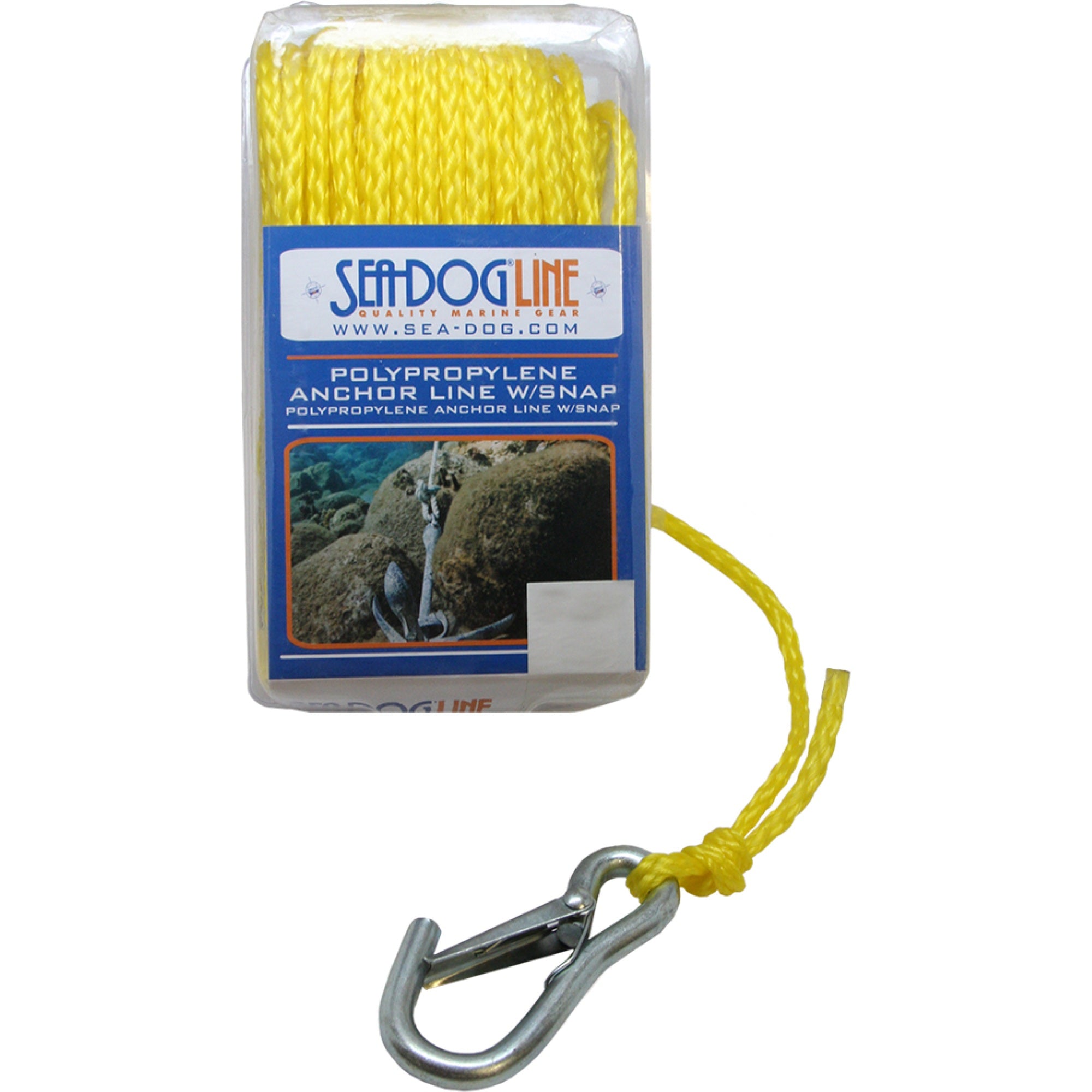 Sea Dog Poly Pro Anchor Line W/Snap 1/4' X 100' Yellow