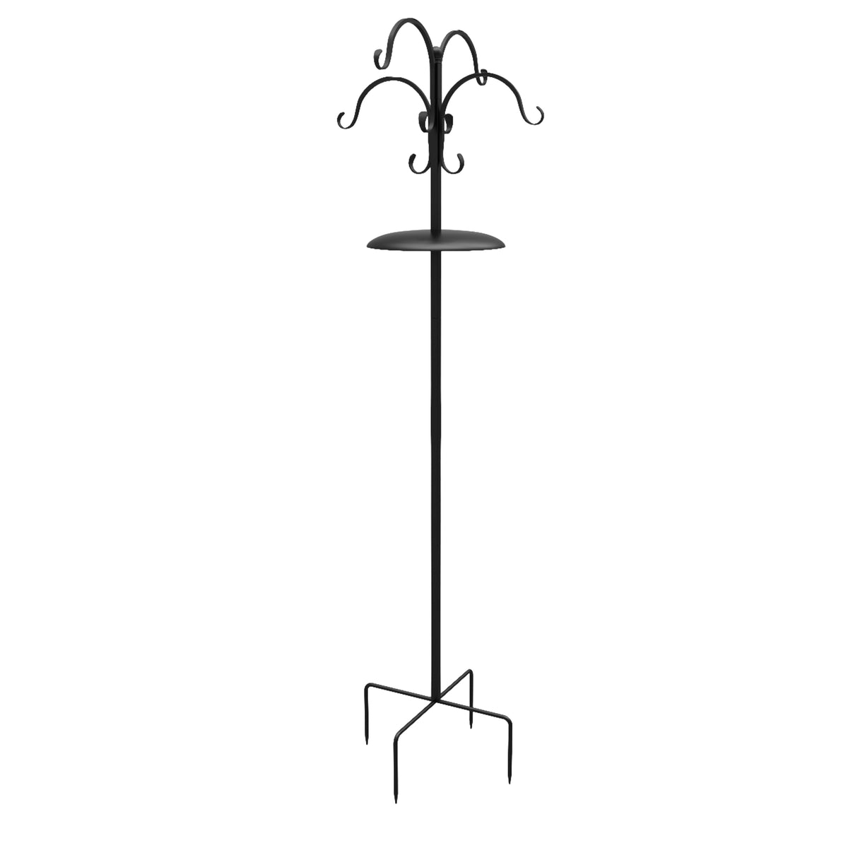 90' H Deluxe Four Way Bird Feeding Station, Includes Metal Squirrel Baffle, Black, 1/Cs
