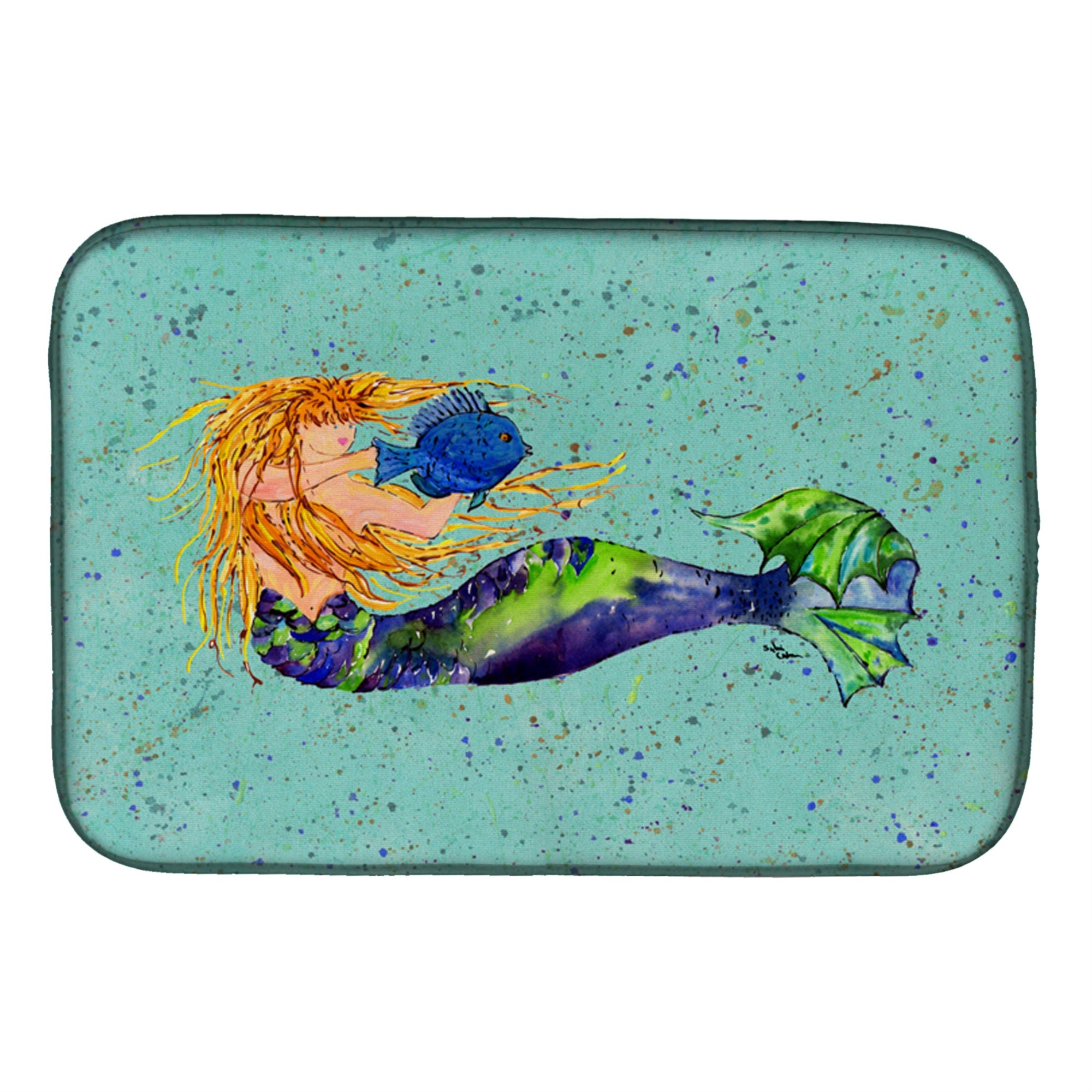 Caroline'S Treasures Mermaid Dish Drying Mat, 14 X 21, Multicolor