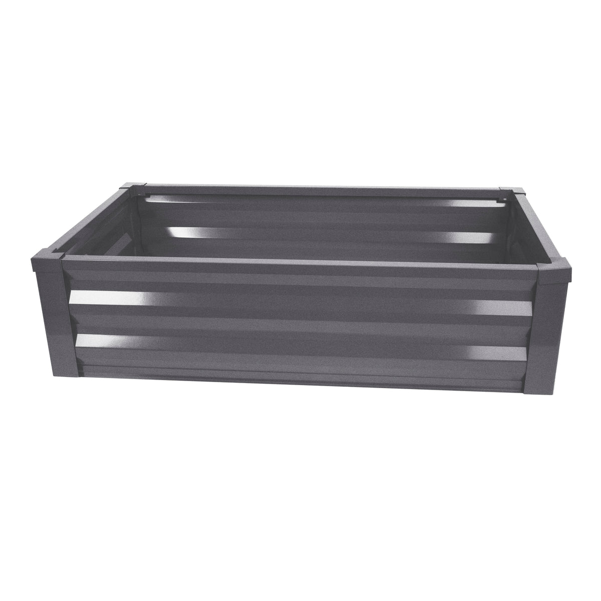 Small Space, No Tools,  Metal Raised Garden Planter With Liner, 48' X 12'H X 24'D,  Antique Iron. 2/Cs