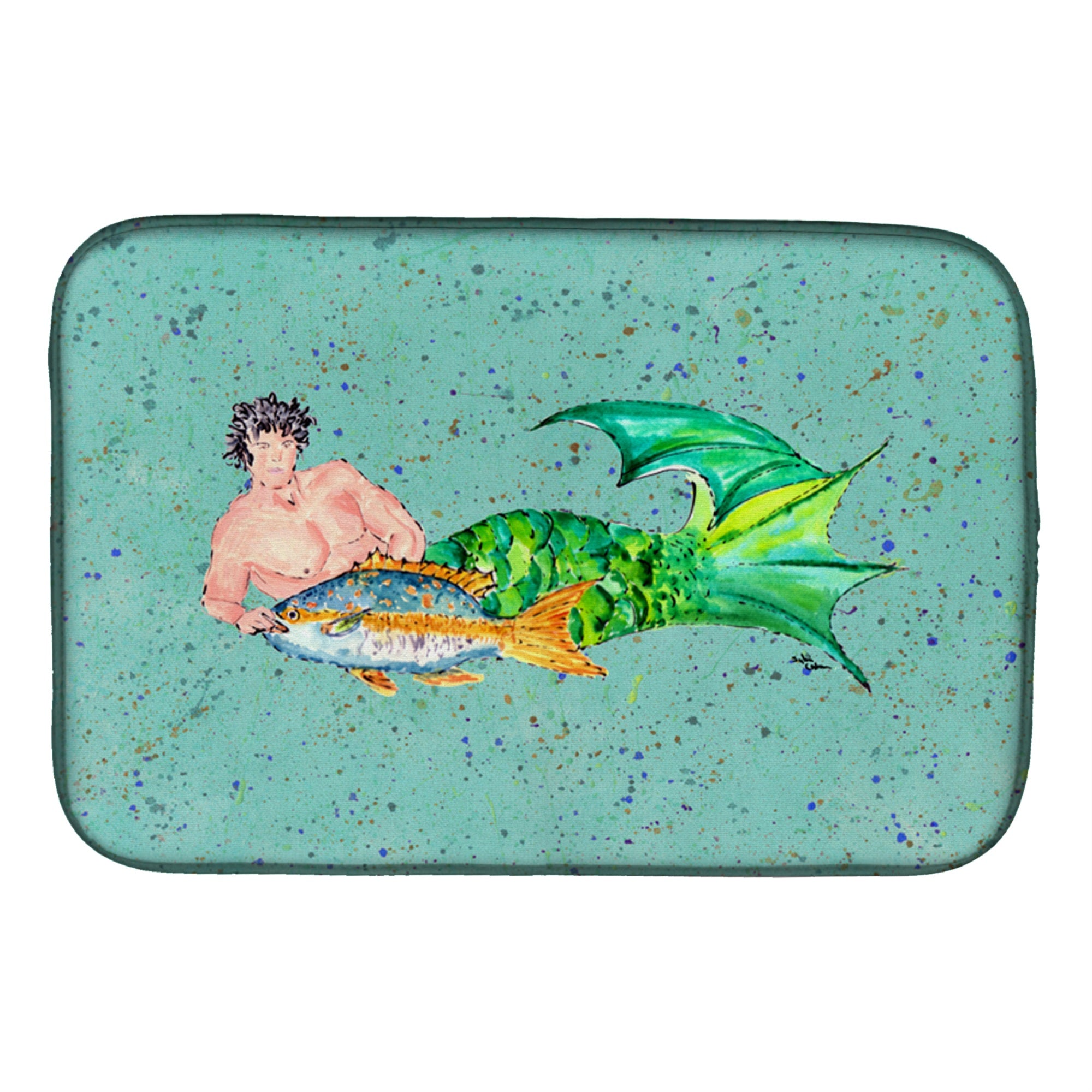 Caroline'S Treasures Merman Dish Drying Mat, 14 X 21, Multicolor