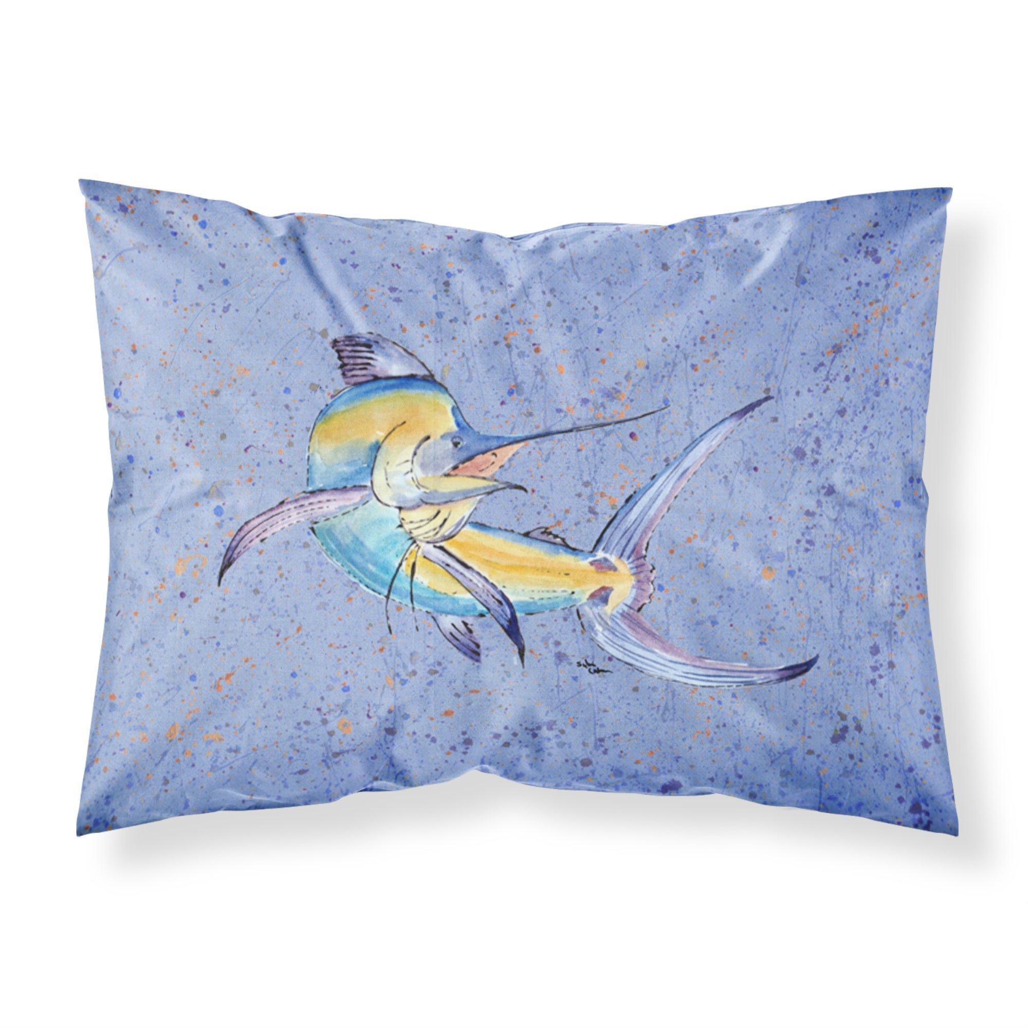 Caroline'S Treasures 8350Pillowcase Blue Marlin Moisture Wicking Fabric Standard Pillowcase, Large, Multicolor