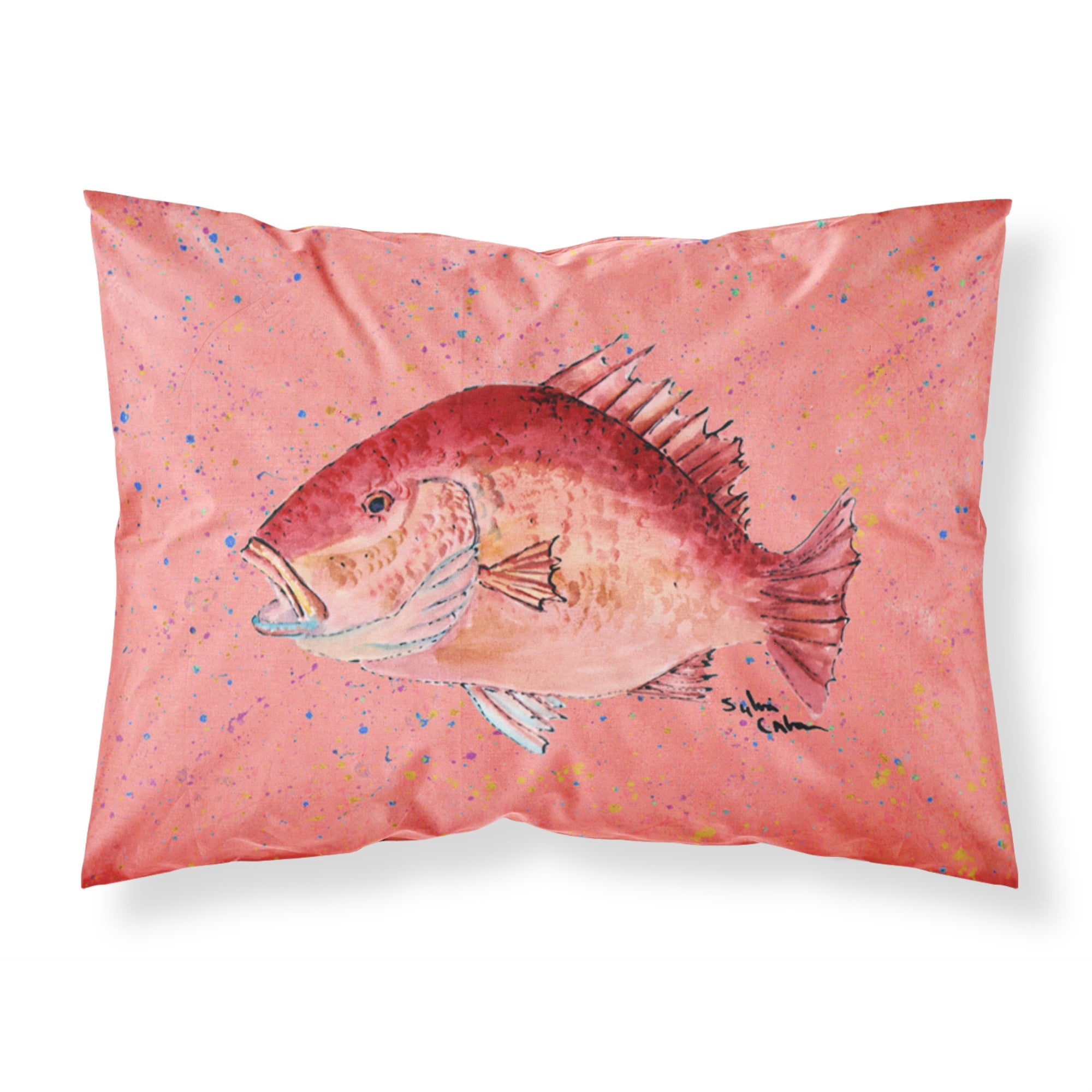 Caroline'S Treasures 8351Pillowcase Strawberry Snapper Moisture Wicking Fabric Standard Pillowcase, Large, Multicolor