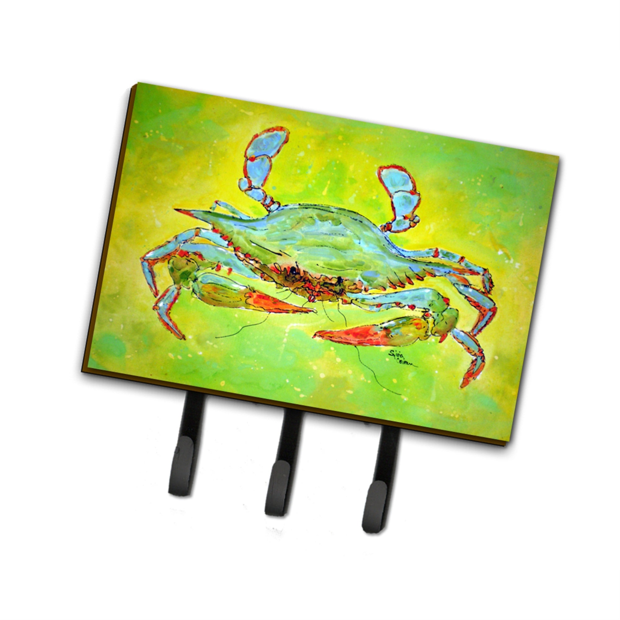 Caroline'S Treasures 8357Th68 Bright Green Blue Crab Leash Or Key Holder, Large, Multicolor