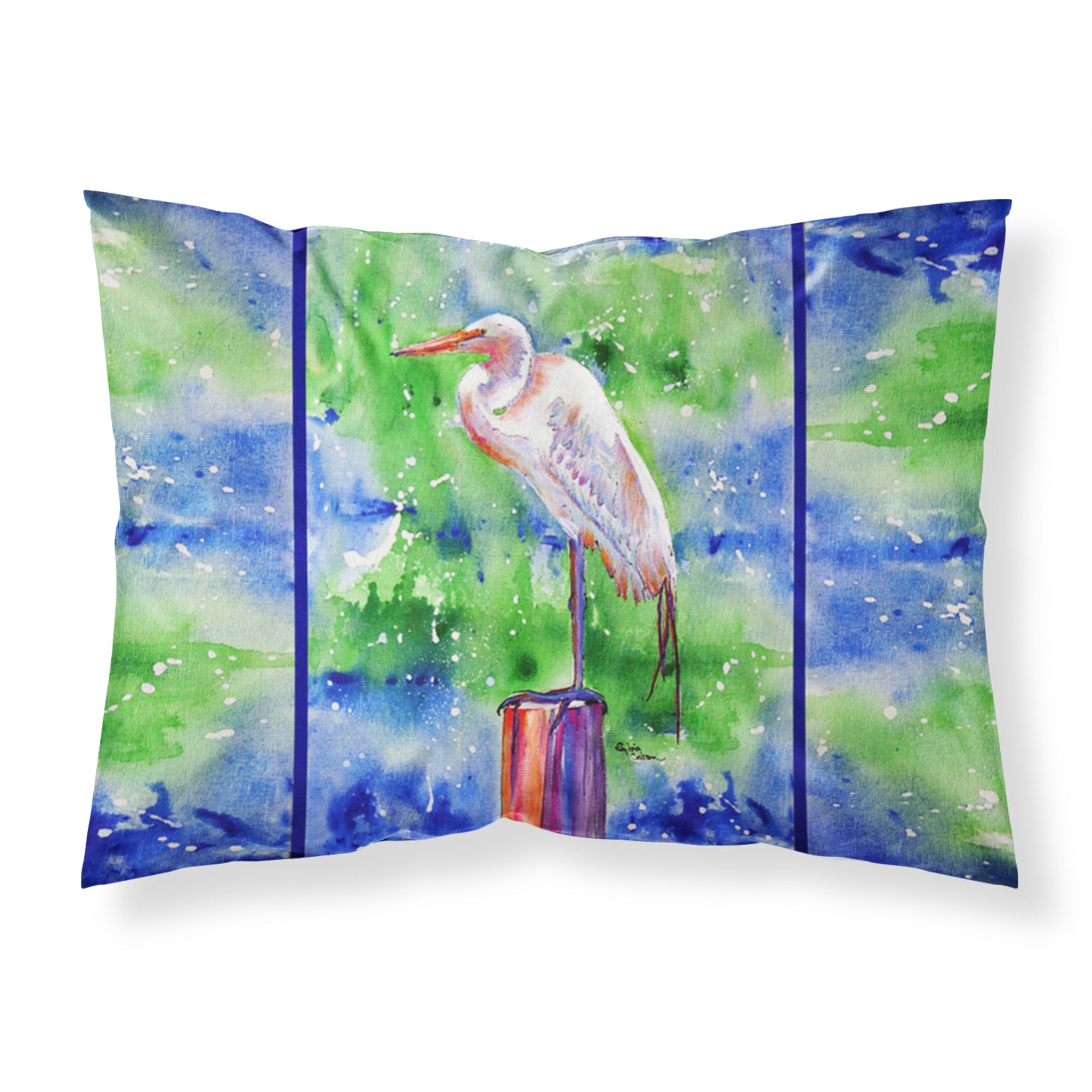 Caroline'S Treasures 8358Pillowcase Egret Moisture Wicking Fabric Standard Pillowcase, Large, Multicolor