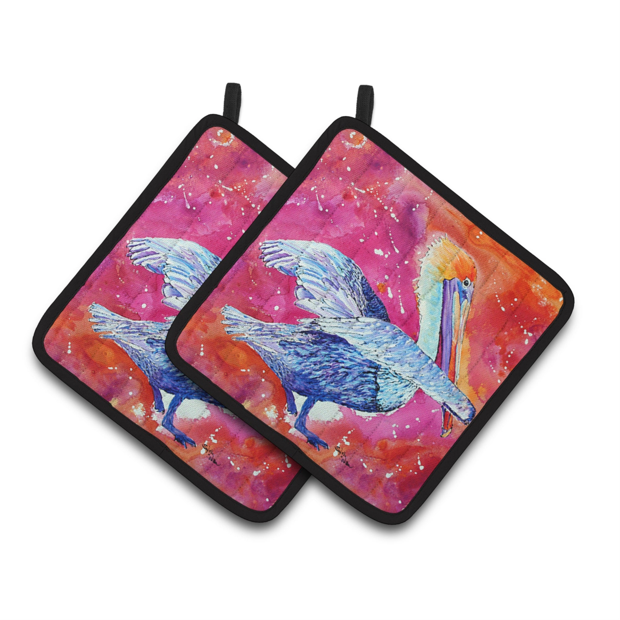 Caroline'S Treasures Pelican Pair Of Pot Holders 8360Pthd, 7.5Hx7.5W, Multicolor