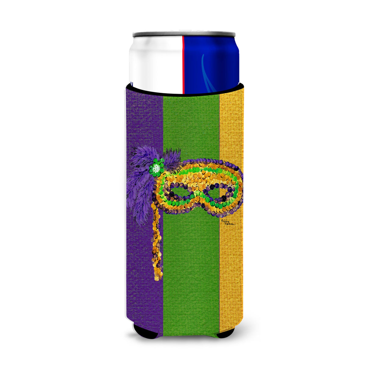 Mardi Gras Mask Ultra Beverage Insulators For Slim Cans 8362Muk