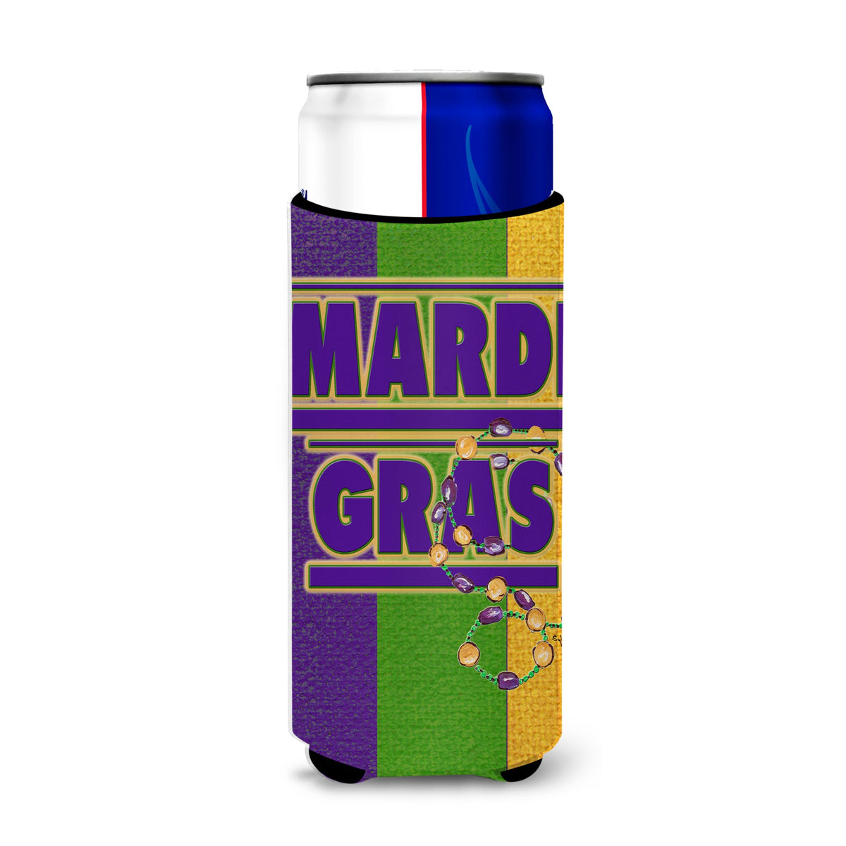Mardi Gras Ultra Beverage Insulators For Slim Cans 8363Muk