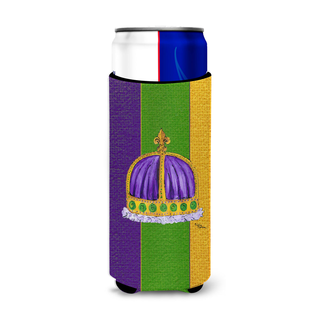 King'S Crown Mardi Gras Ultra Beverage Insulators For Slim Cans 8371Muk