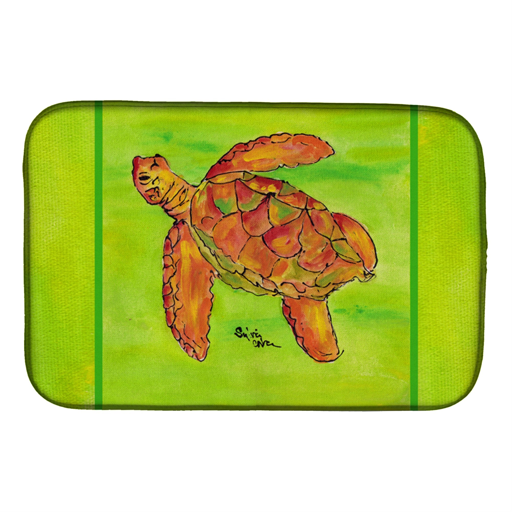 Caroline'S Treasures Turtle Dish Drying Mat, 14 X 21, Multicolor