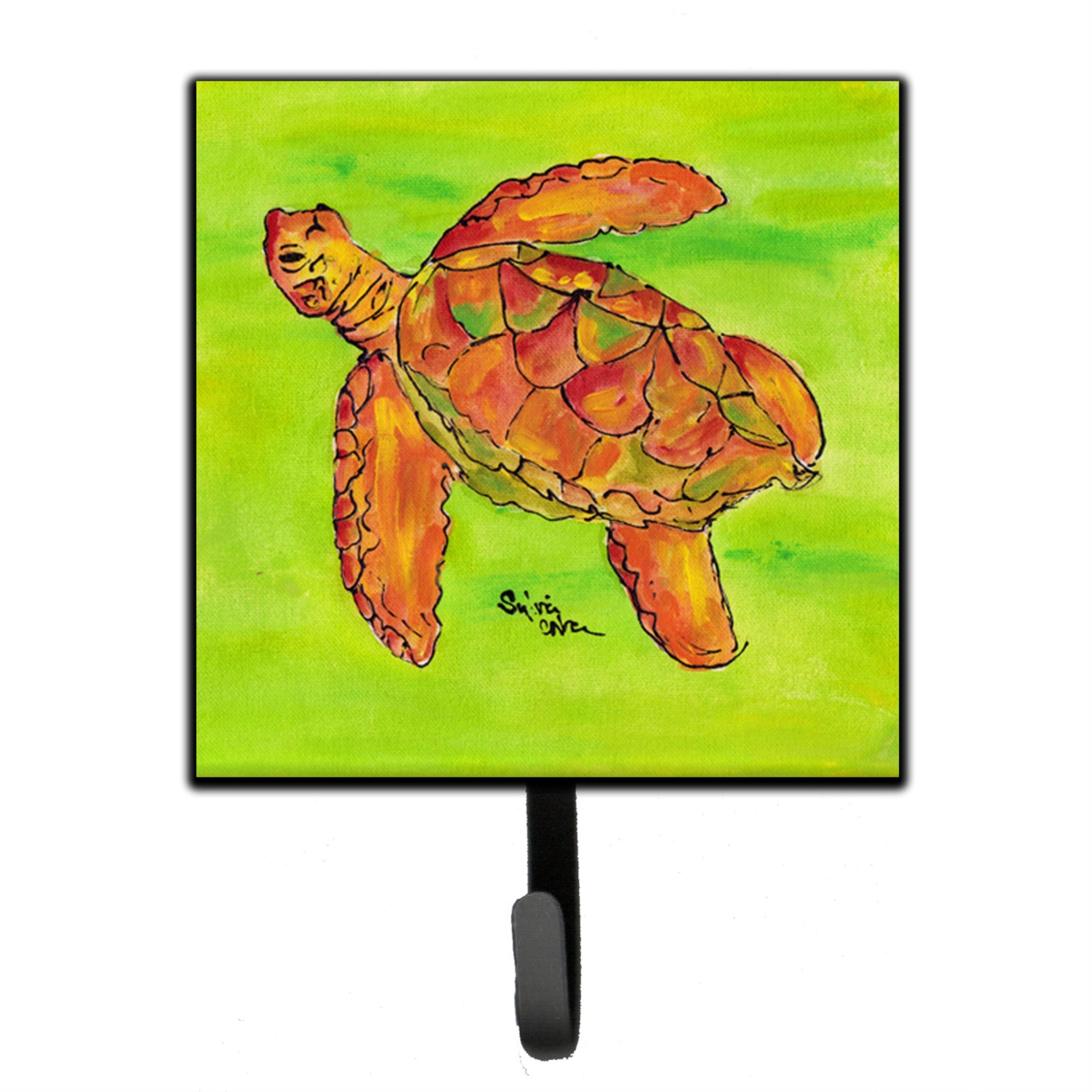Caroline'S Treasures 8376Sh4 Turtle Leash Holder Or Key Hook, Small, Multicolor