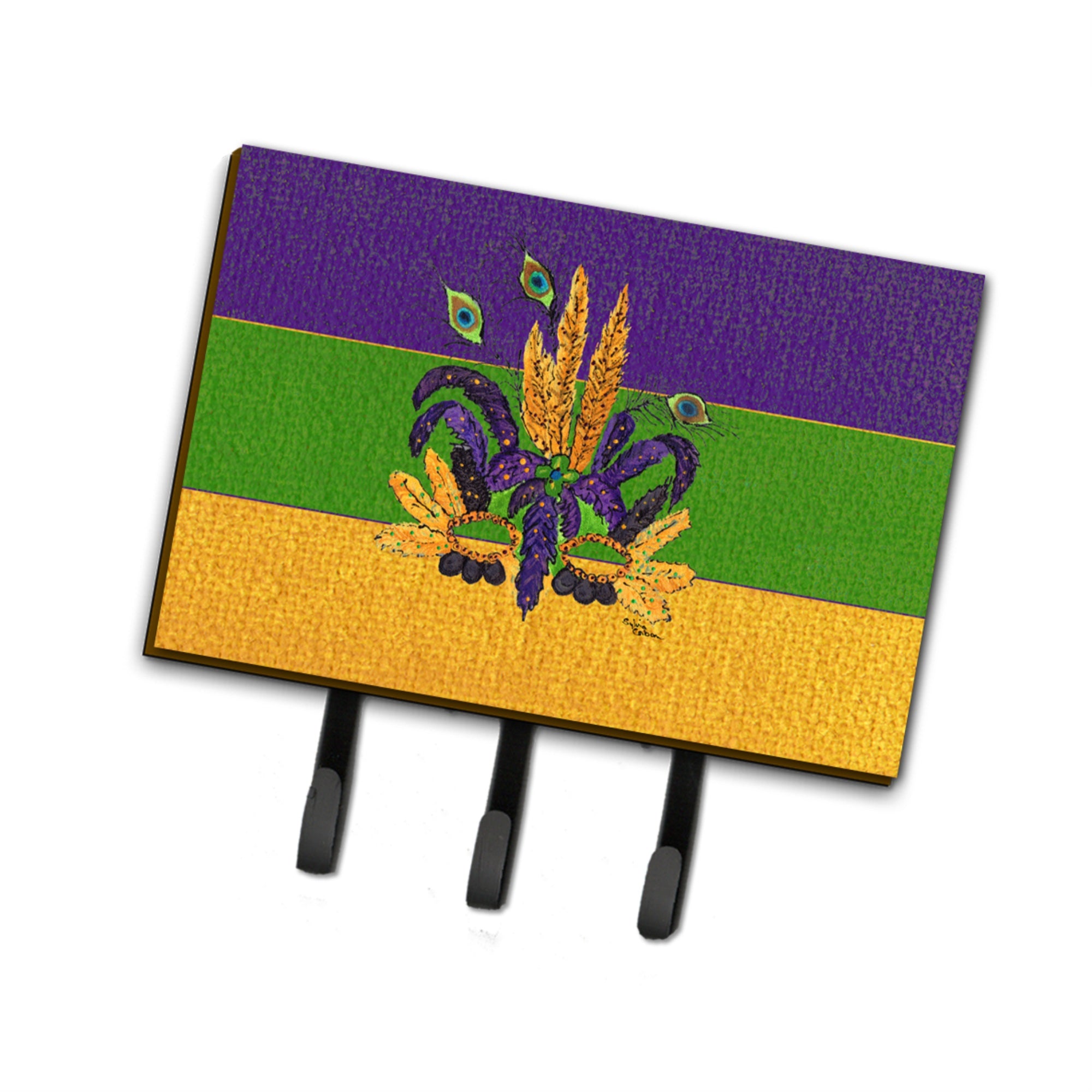 Caroline'S Treasures 8387Th68 Mardi Gras Mask Leash Or Key Holder, Large, Multicolor