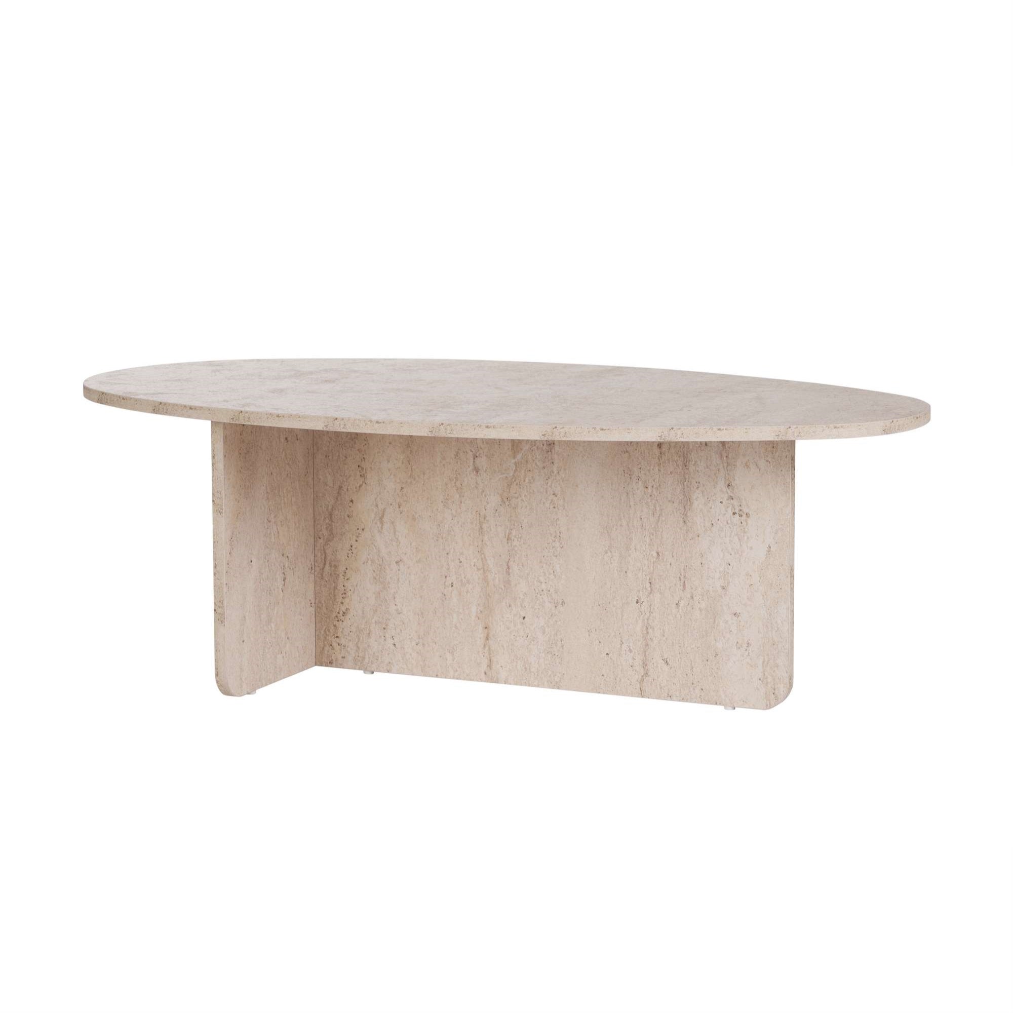 Modern Coffee Table, Travertine Color, 120 x 40 x 65 cm | 100% Melamine Coated Particle Board, 18 mm Thickness | Elegant Solid Beige Design for Contemporary Living Spaces