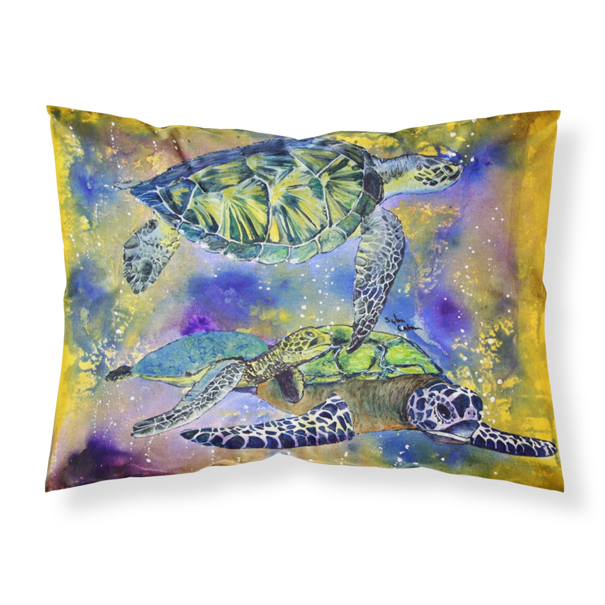 Caroline'S Treasures 8394Pillowcase Turtle Moisture Wicking Fabric Standard Pillowcase, Large, Multicolor