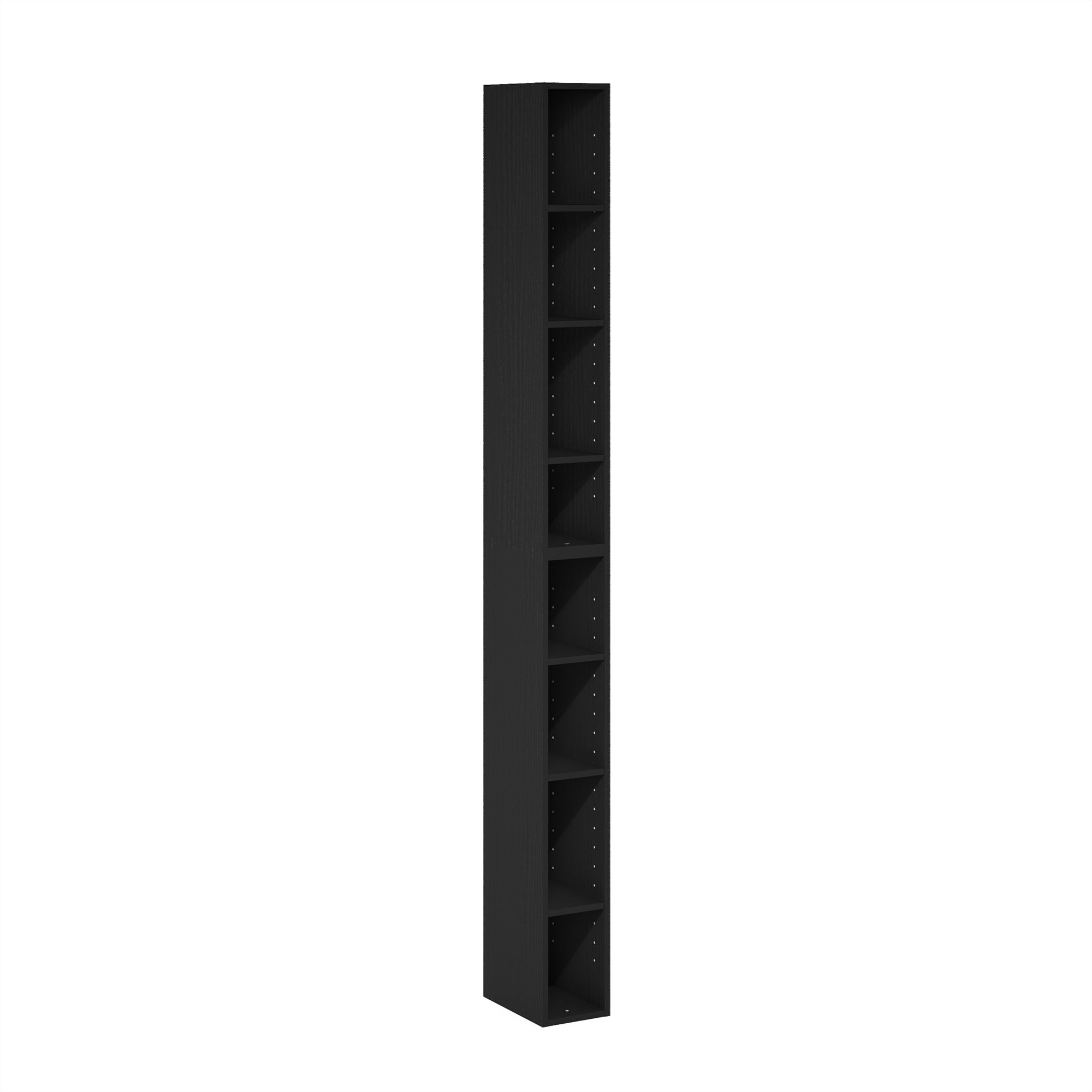 Furinno Fulda 8-Tier Space Saving Storage Shelf Bookcase, 6-Inch Width, Blackwood