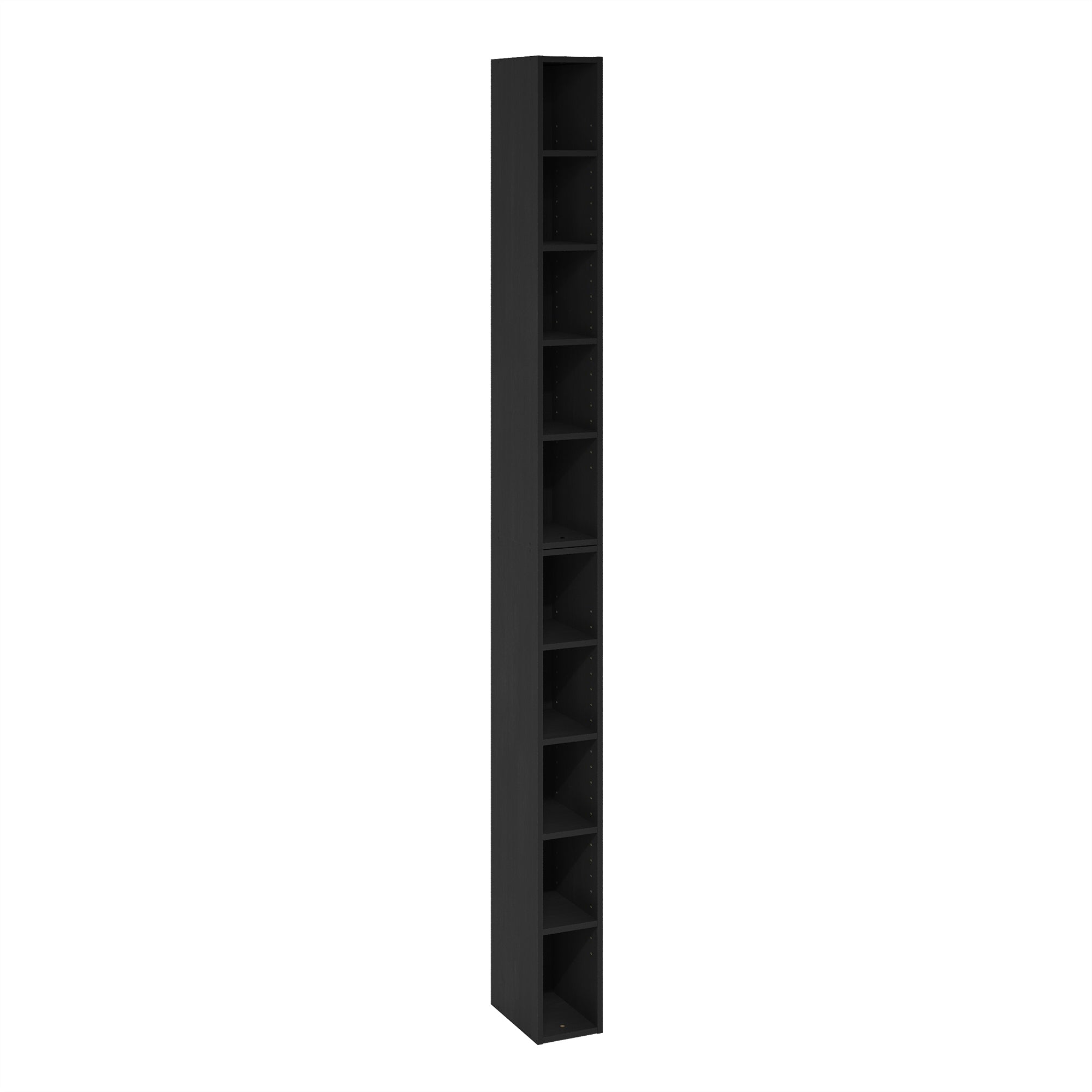 Furinno Fulda 10-Tier Space Saving Storage Shelf Bookcase, 6-Inch Width, Blackwood
