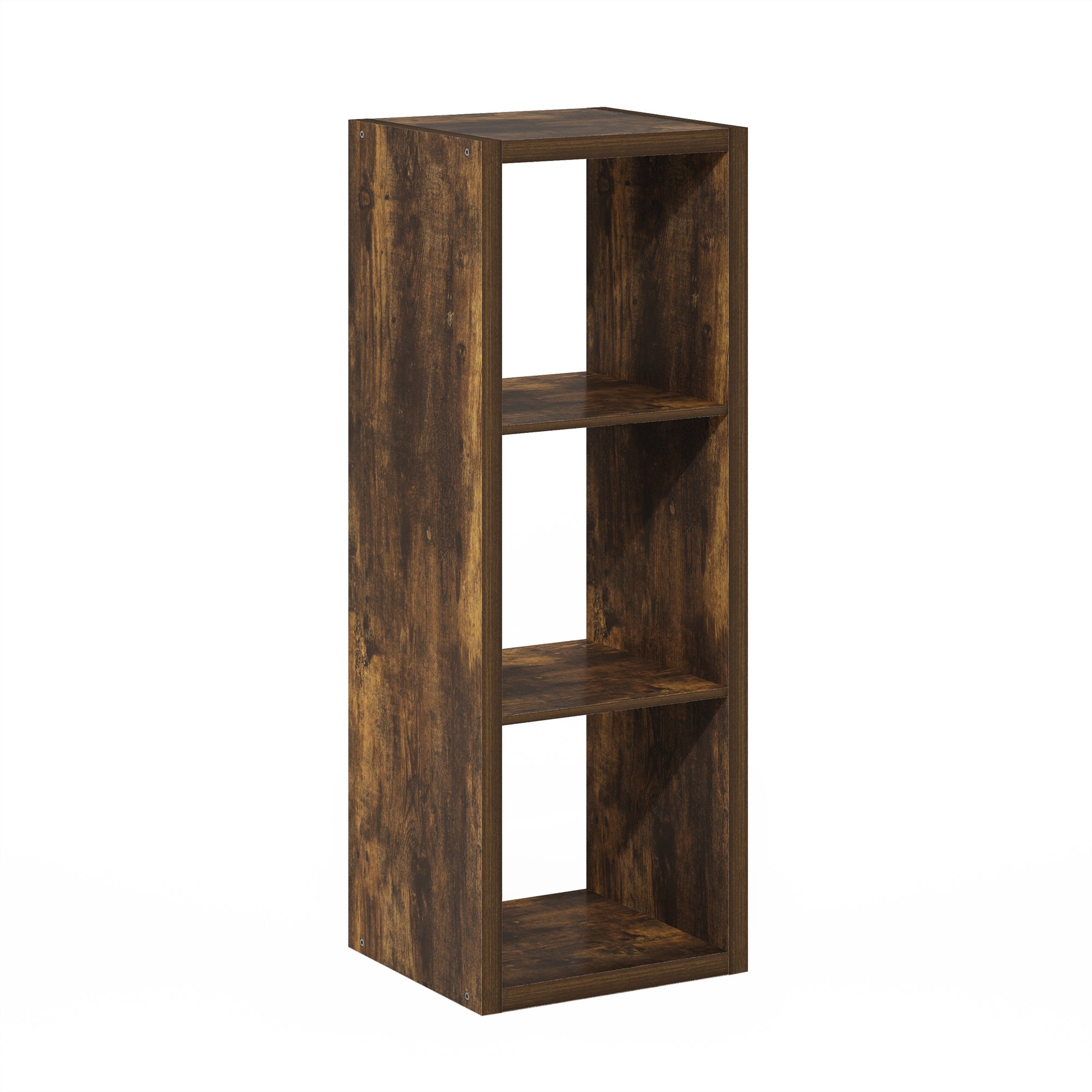 Furinno Cubicle Open Back Decorative Cube Storage Organizer, 3-Cube, Amber Pine