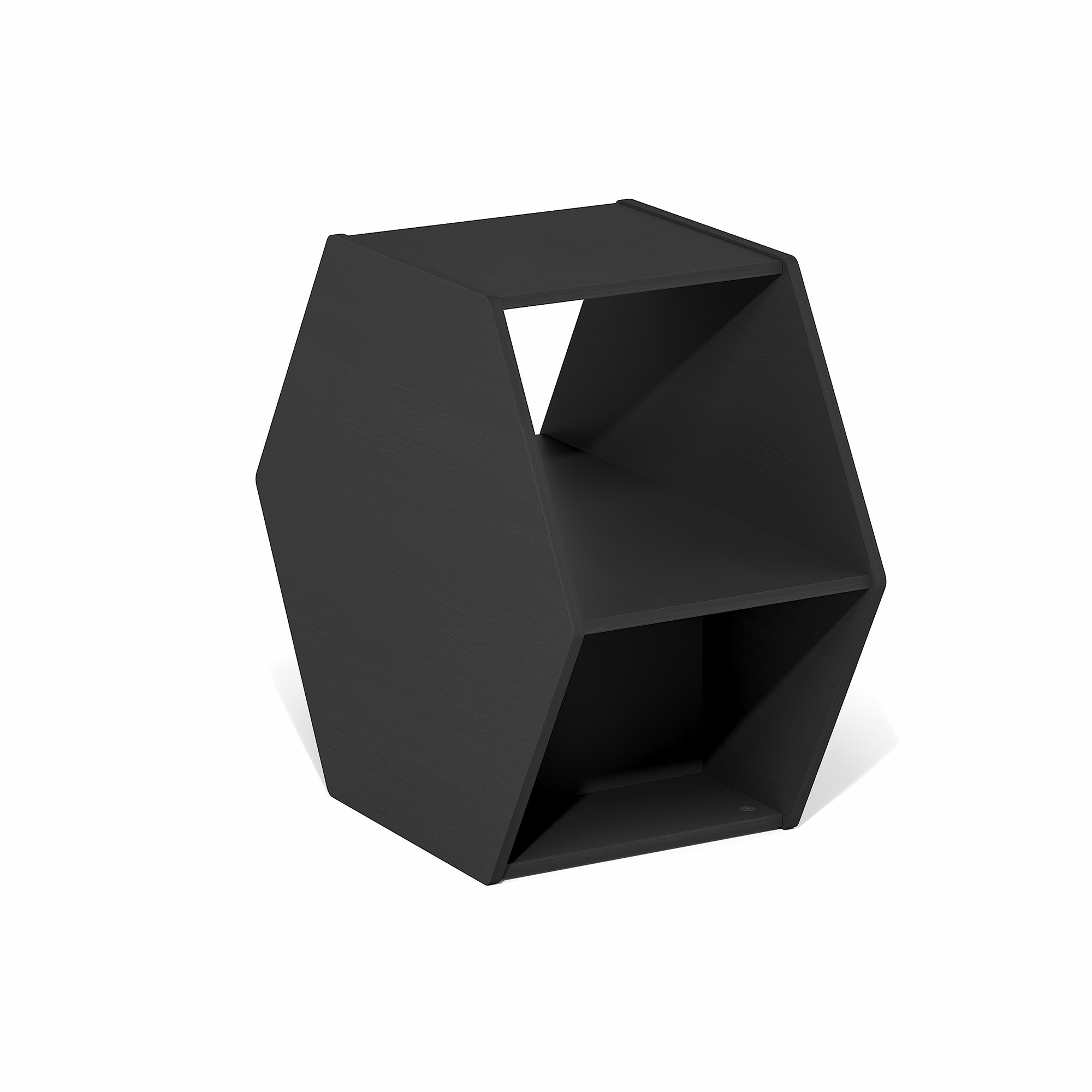 Furinno Modern Hexagonal Coffee Table with Open Storage Shelf, Americano