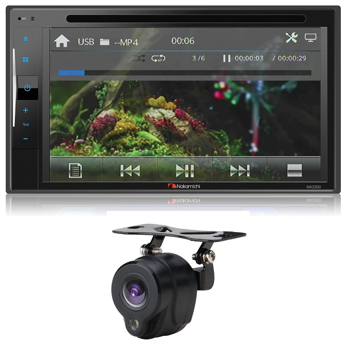 2-Din 6.2-In Full Glass Touch Screen With Dvd Player Built-In Bluetooth 4 X 50 Watts Output Withandroid Ios /Mirrorlink