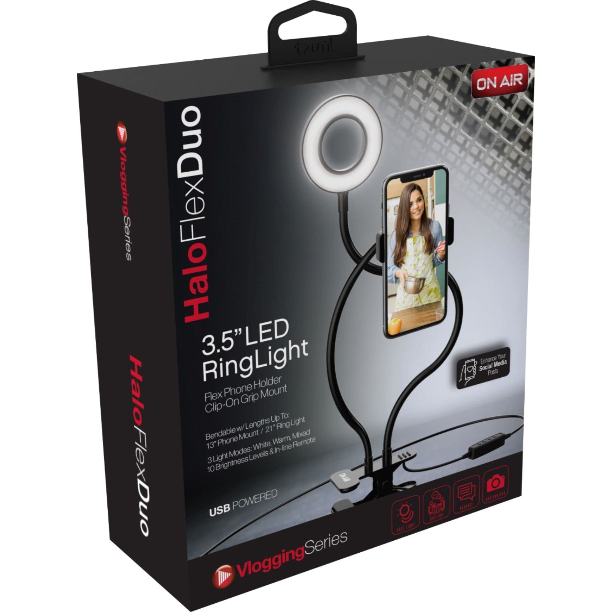 3.5-In Led Ring Light & Phone Mount Halo Flex Duo