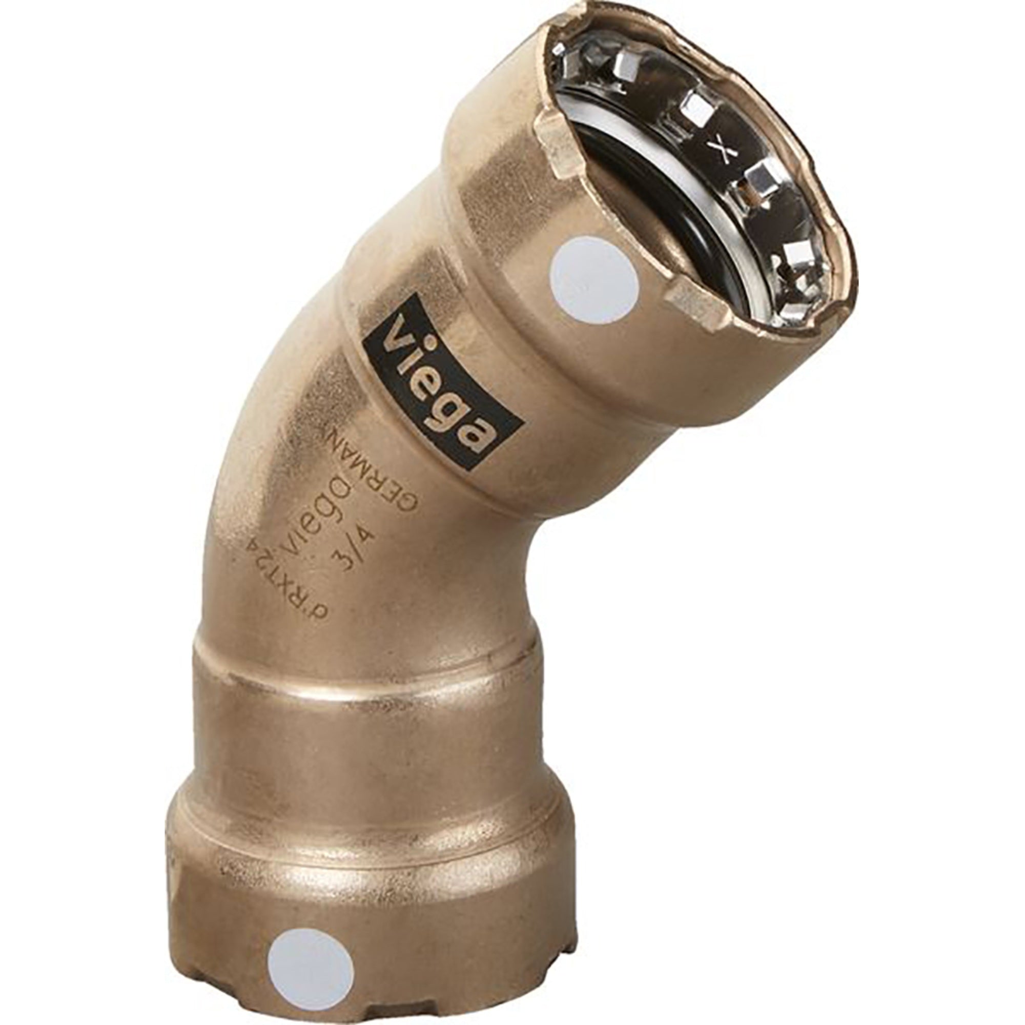 Viega Megapress 3/4' 45 Degree Copper Nickel Elbow - Double