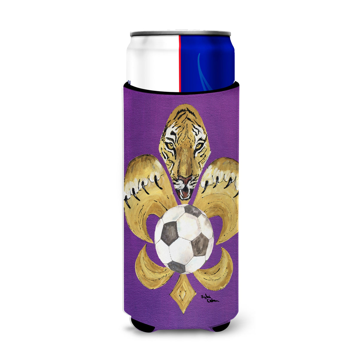Tiger Fleur De Lis Soccer Ultra Beverage Insulators For Slim Cans 8477Muk