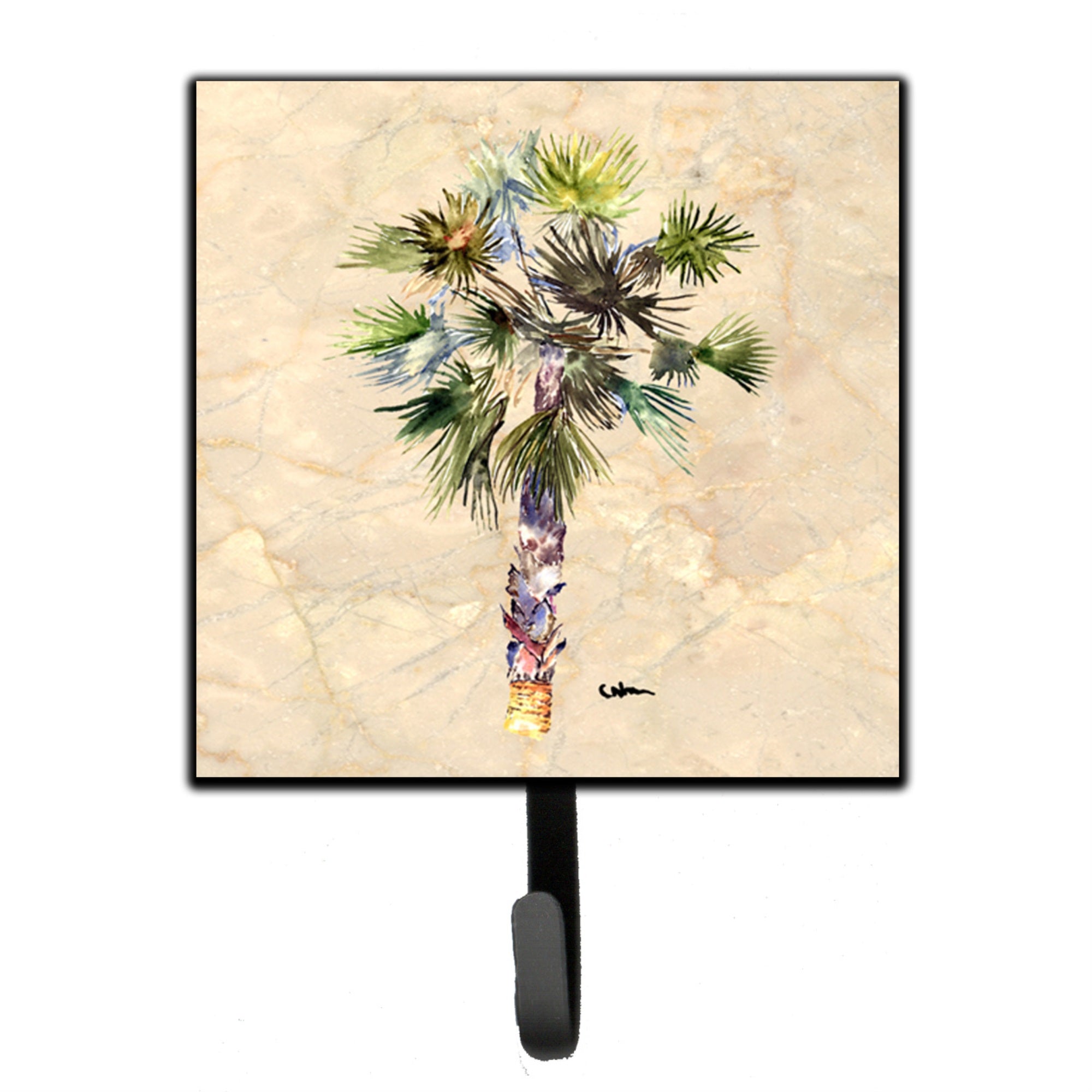 Caroline'S Treasures 8481Sh4 Tree-Palm Tree Leash Holder Or Key Hook, Small, Multicolor