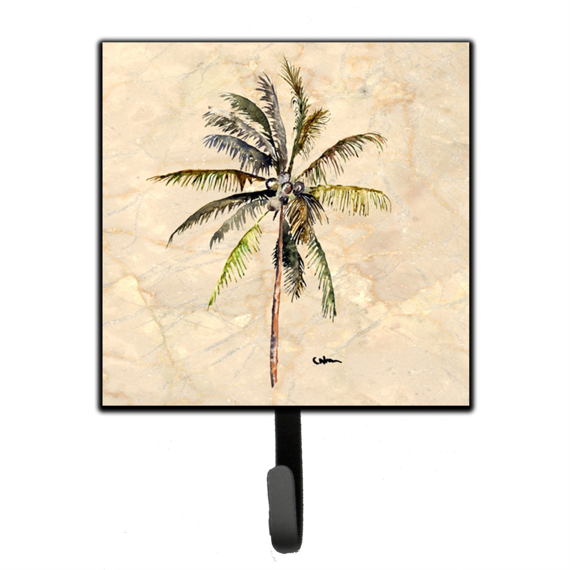 Caroline'S Treasures 8482Sh4 Tree-Palm Tree Leash Holder Or Key Hook, Small, Multicolor